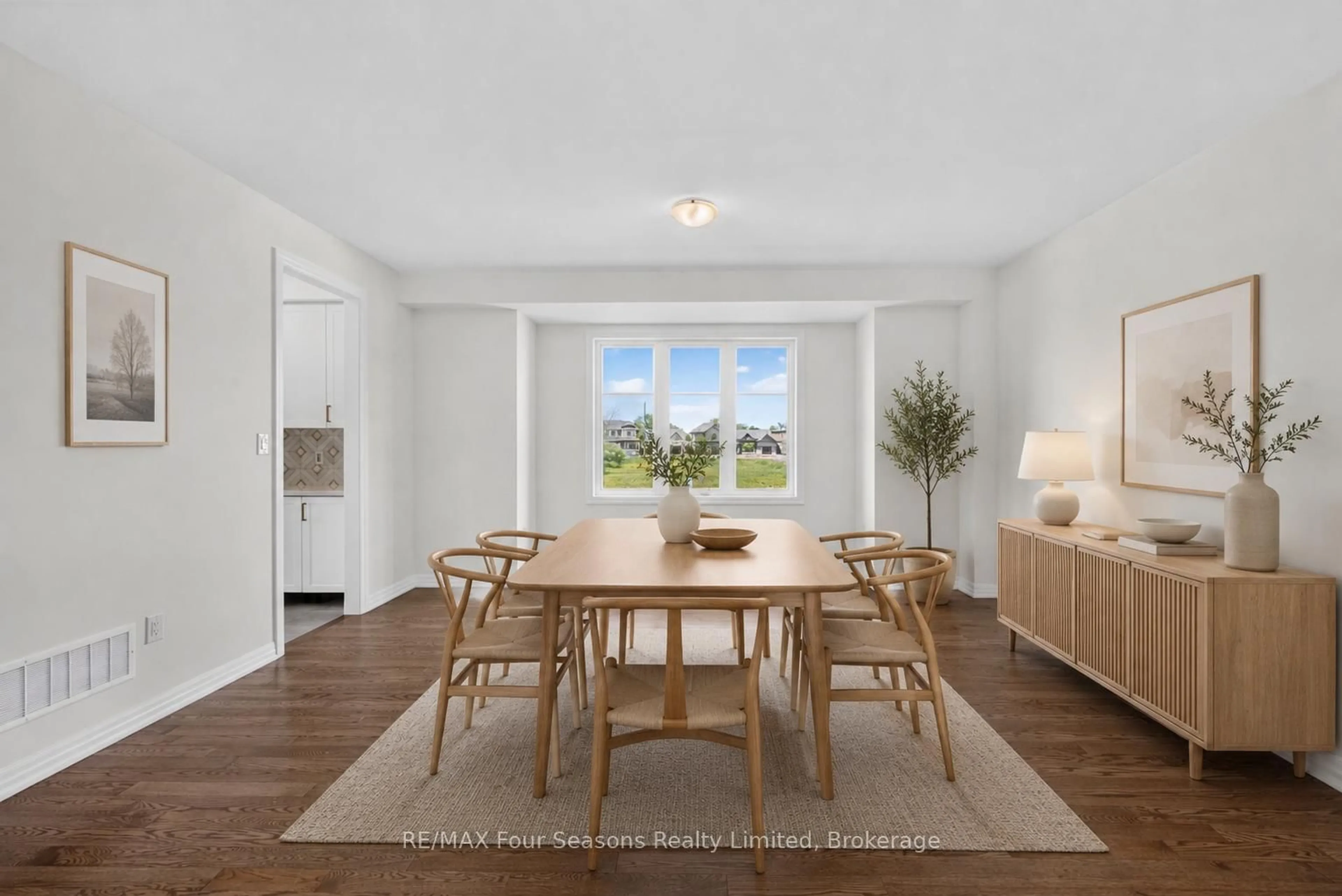 Dining room, wood/laminate floor for 203 Coates Dr, Clearview Ontario L0M 1S0