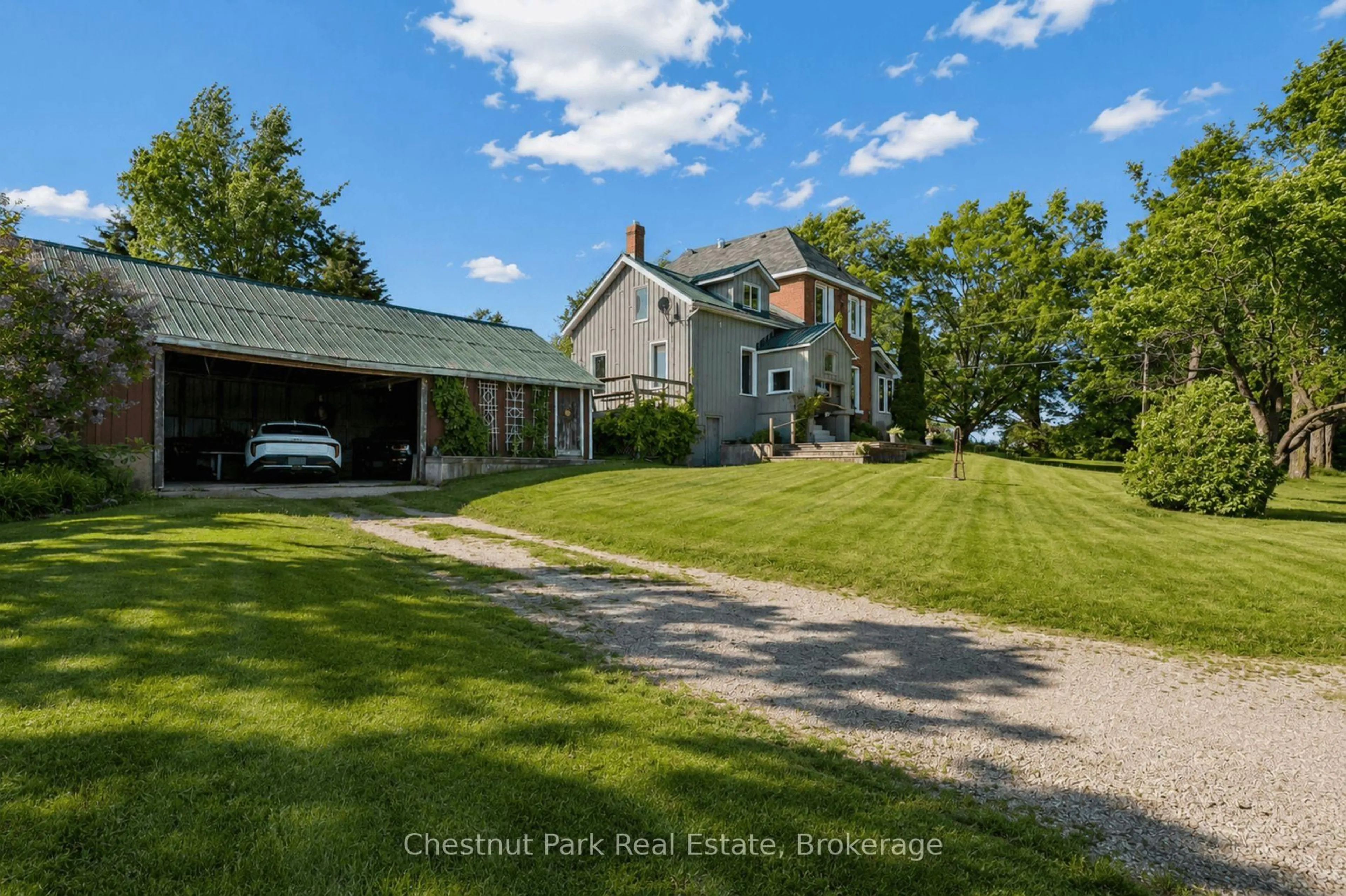 A pic from outside/outdoor area/front of a property/back of a property/a pic from drone, water/lake/river/ocean view for 3734 Line 12, Oro-Medonte Ontario L0K 1E0
