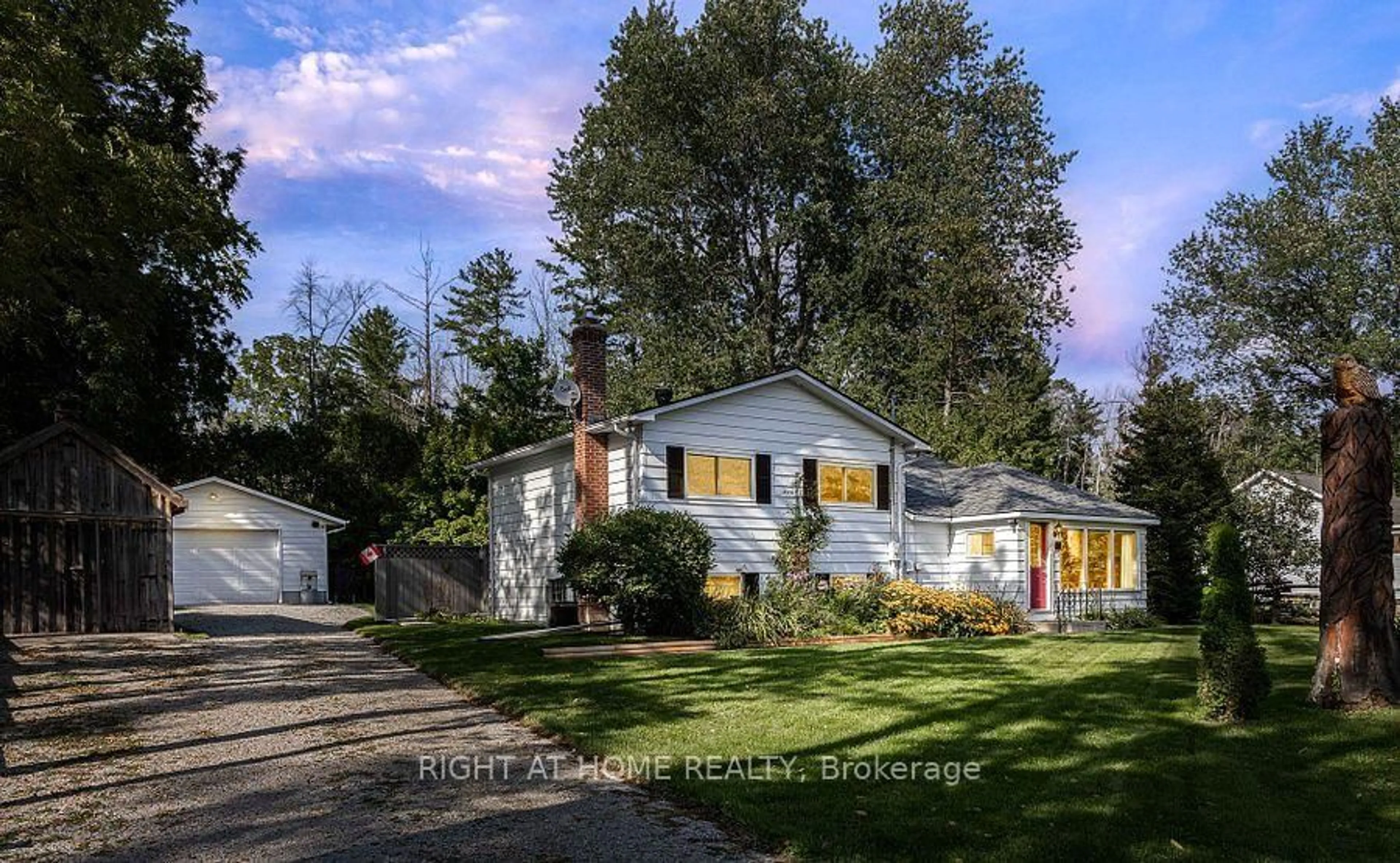 A pic from outside/outdoor area/front of a property/back of a property/a pic from drone, street for 12 Lakeshore Rd, Oro-Medonte Ontario L0L 2E0