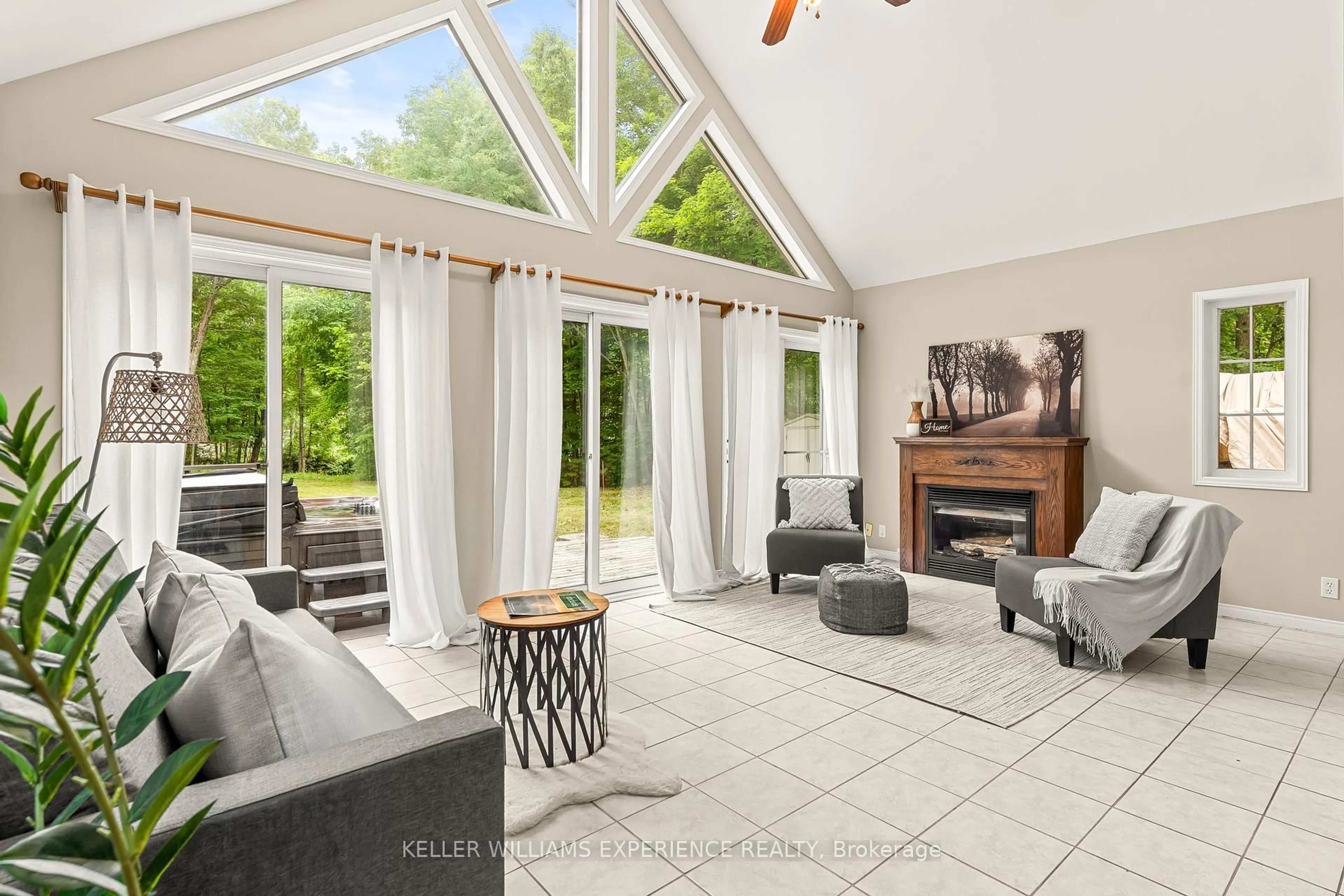 Living room with furniture, ceramic/tile floor for 7516 Island Cres, Ramara Ontario L0K 2B0