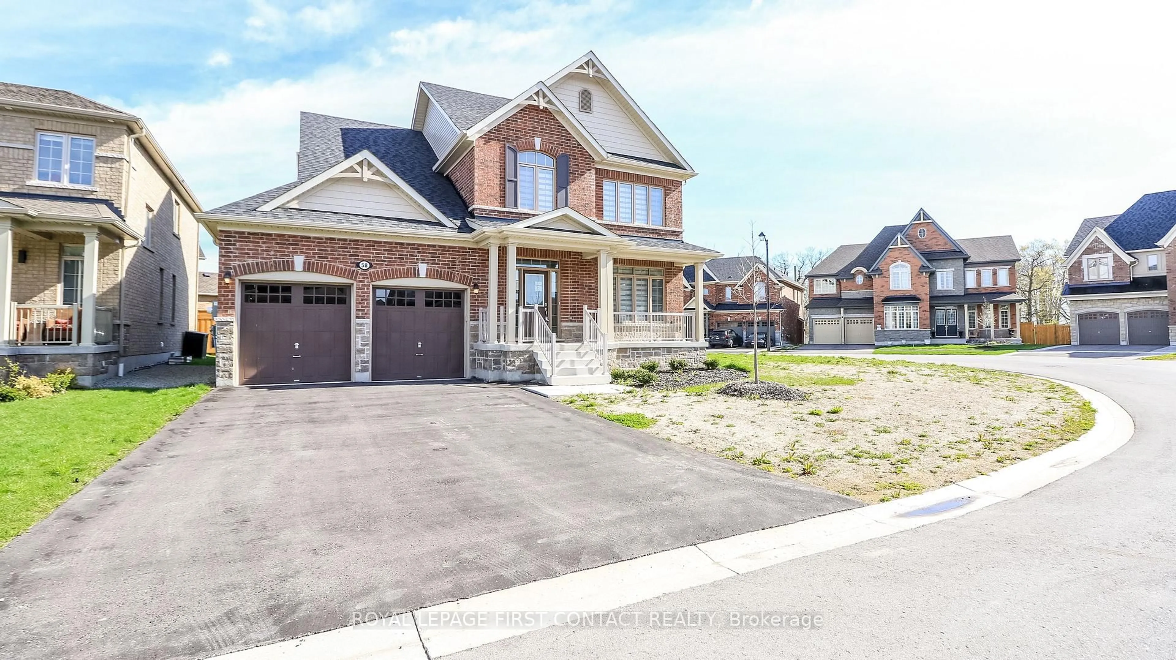 Home with brick exterior material, street for 58 Sanford Circ, Springwater Ontario L9X 2A9