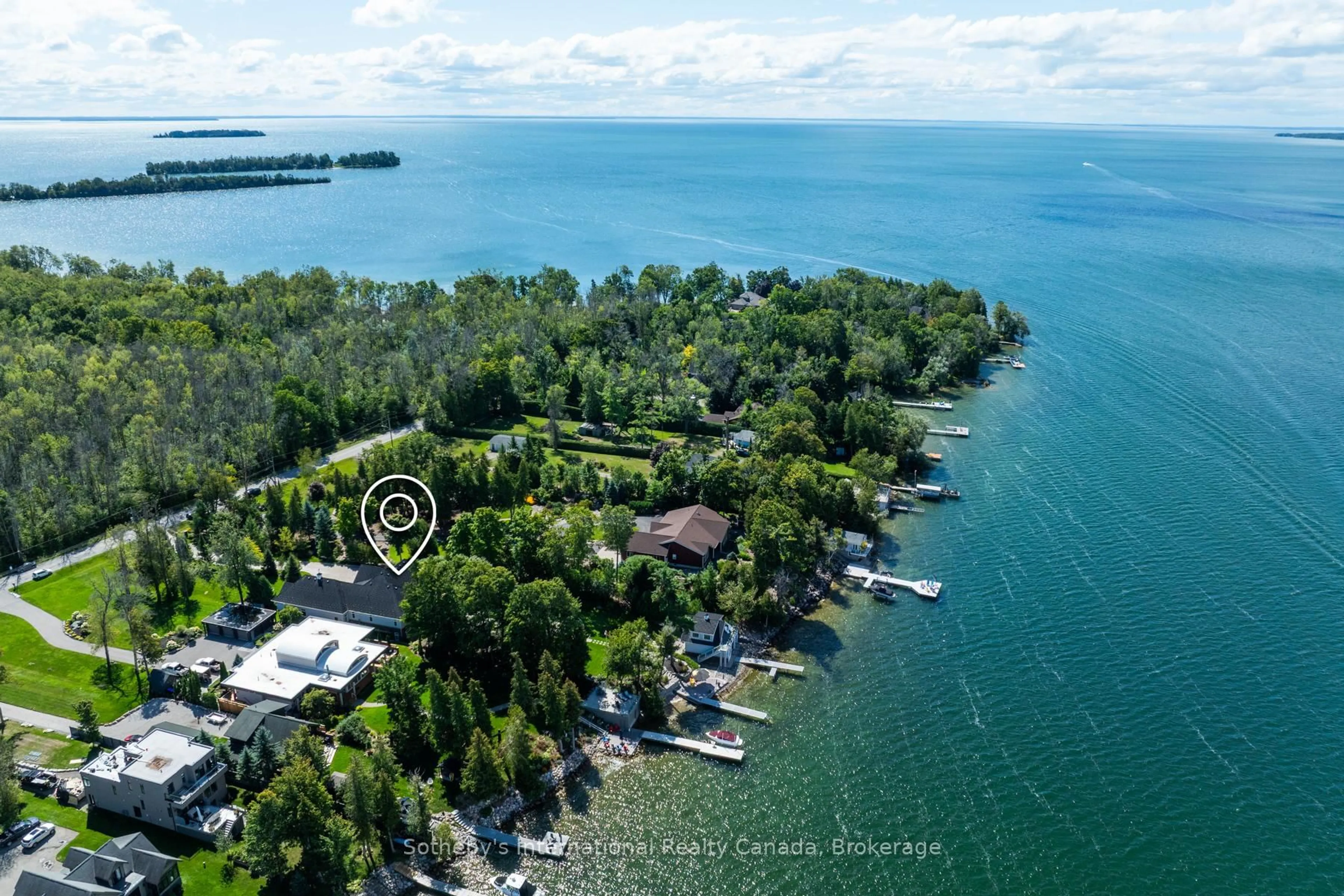 A pic from outside/outdoor area/front of a property/back of a property/a pic from drone, water/lake/river/ocean view for 153 Creighton St, Ramara Ontario L3V 6H7