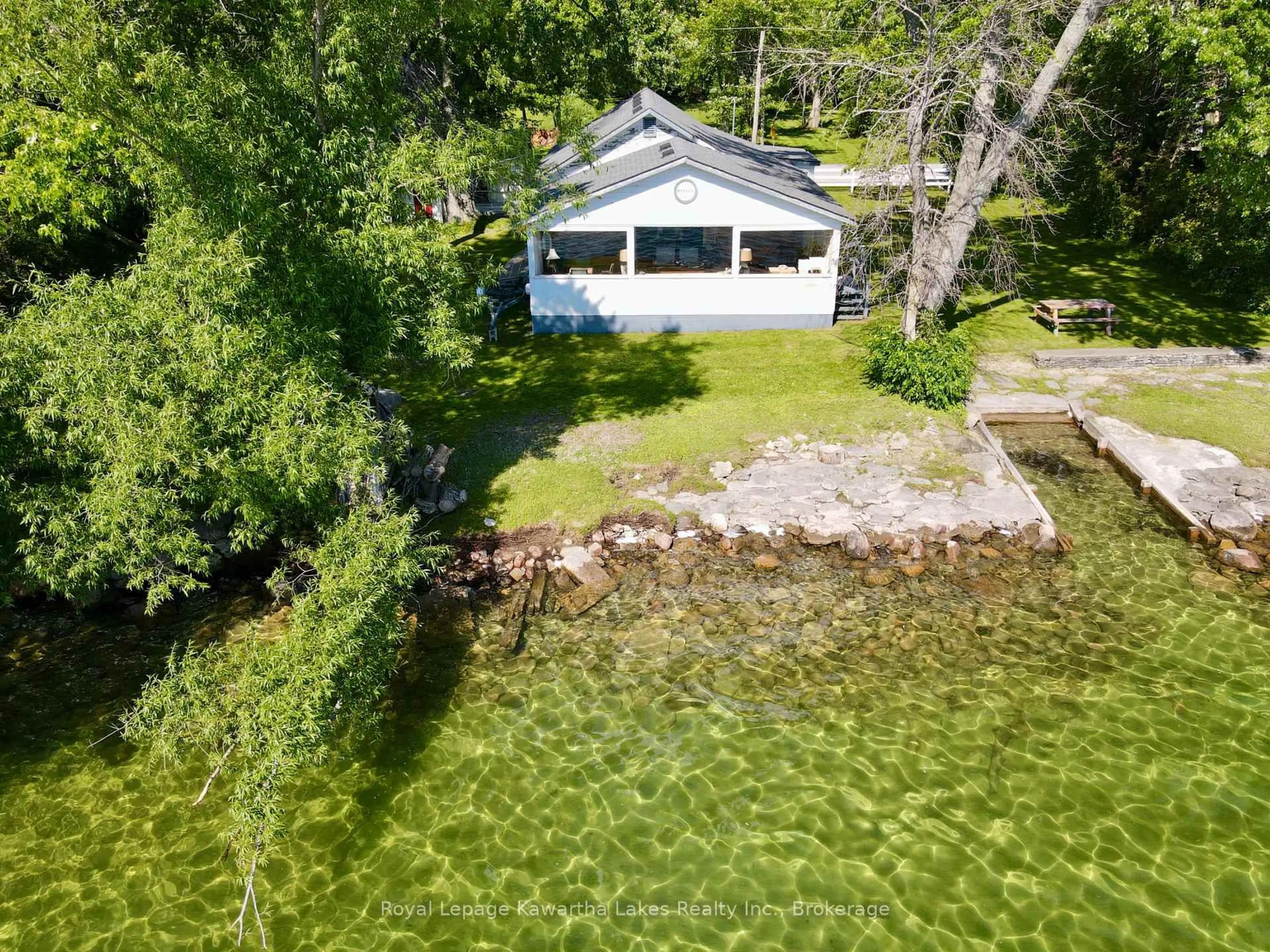 A pic from outside/outdoor area/front of a property/back of a property/a pic from drone, water/lake/river/ocean view for 2636+ Lakeshore Dr, Ramara Ontario L0K 1B0