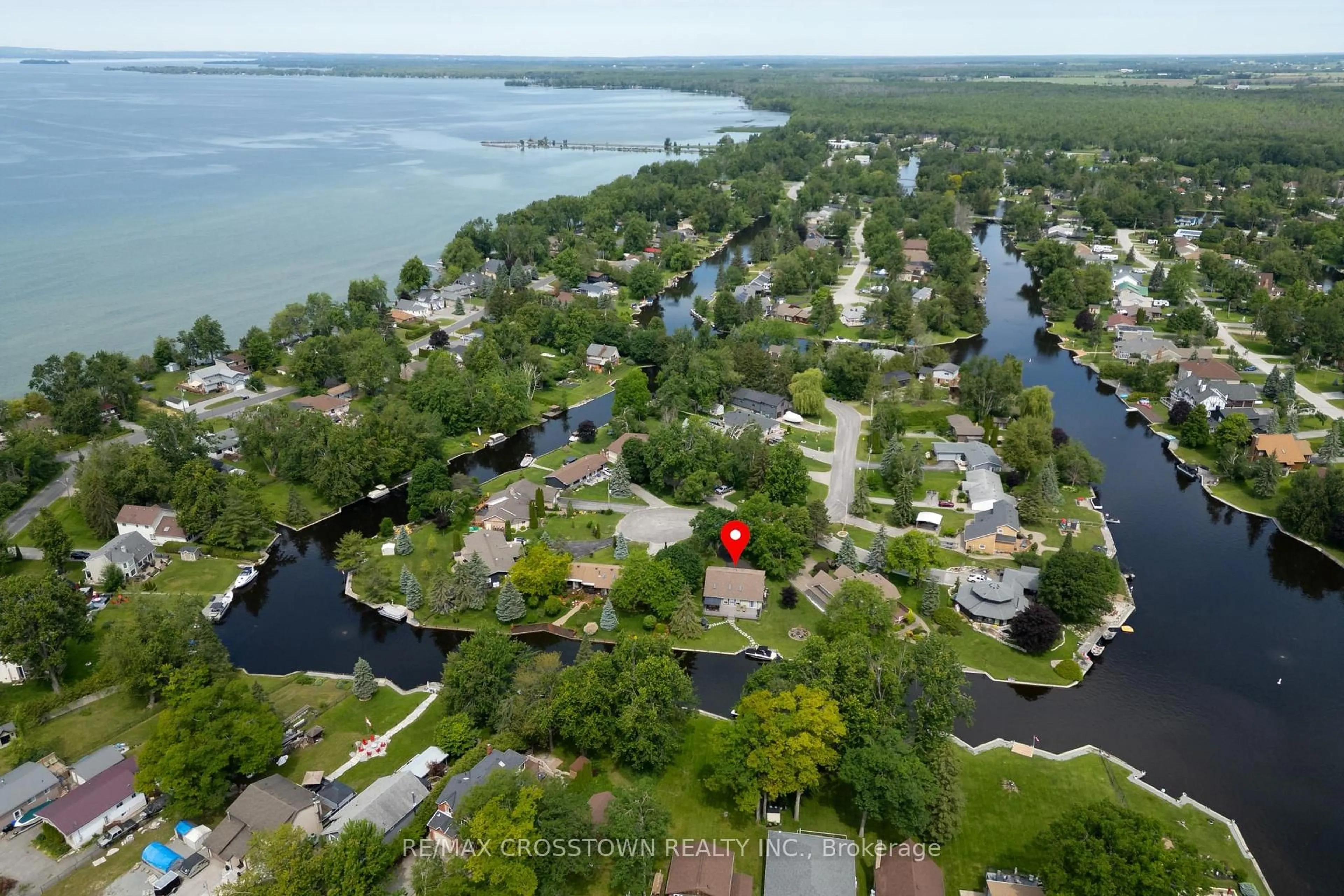 A pic from outside/outdoor area/front of a property/back of a property/a pic from drone, water/lake/river/ocean view for 21 Beaver Tr, Ramara Ontario L0K 1B0