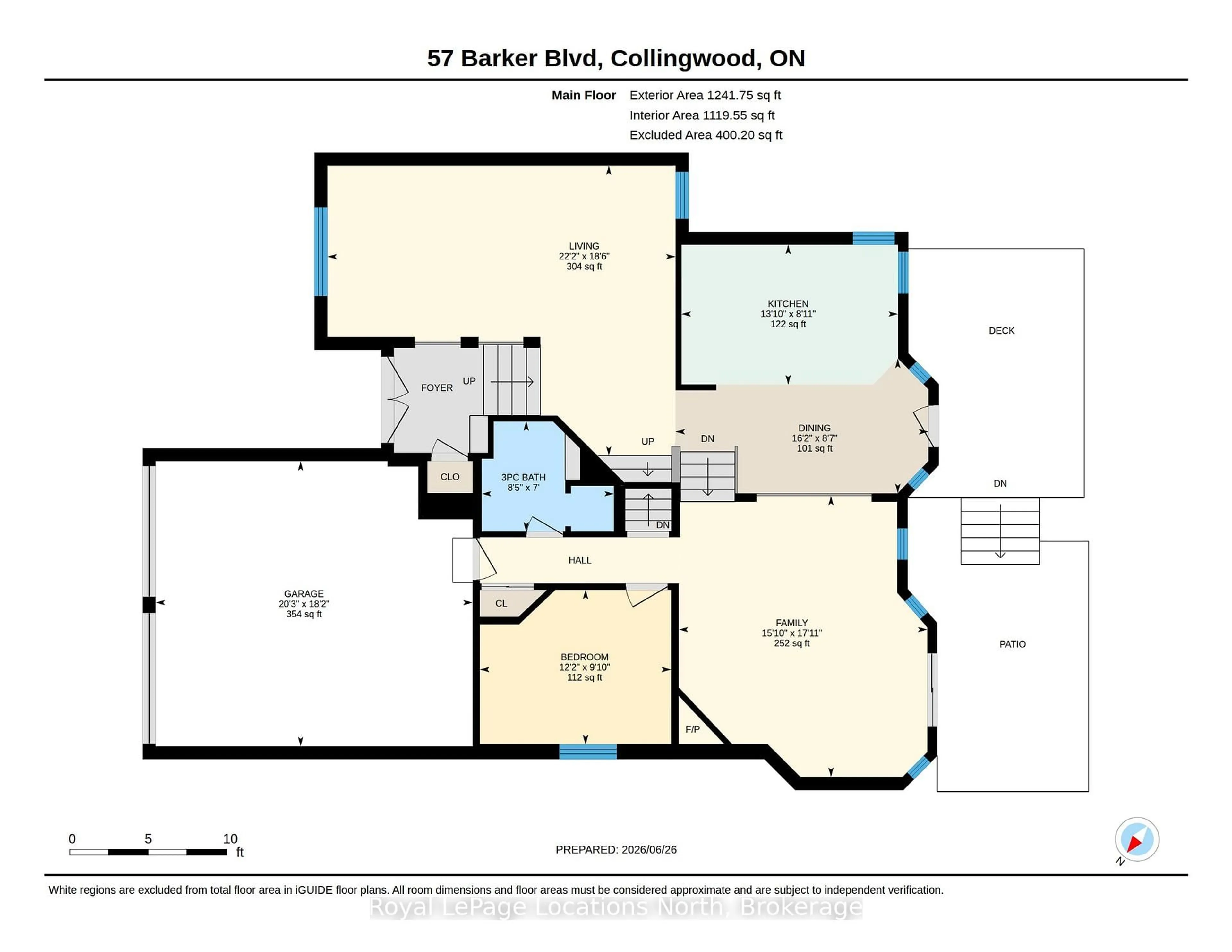 Floor plan for 57 Barker Blvd, Collingwood Ontario L9Y 4W4