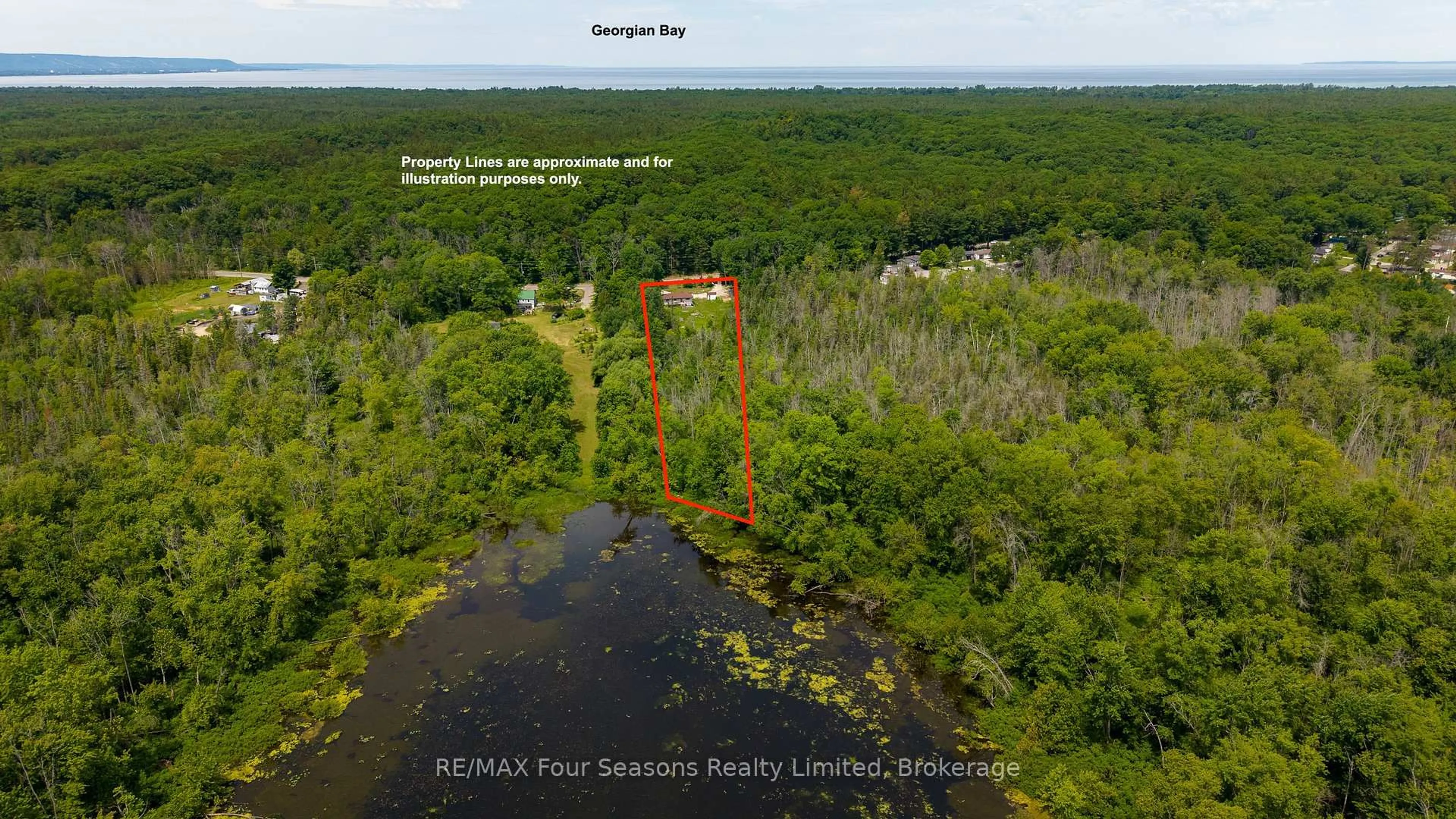 A pic from outside/outdoor area/front of a property/back of a property/a pic from drone, water/lake/river/ocean view for 2133 Klondike Park Rd, Wasaga Beach Ontario L9Z 2W9