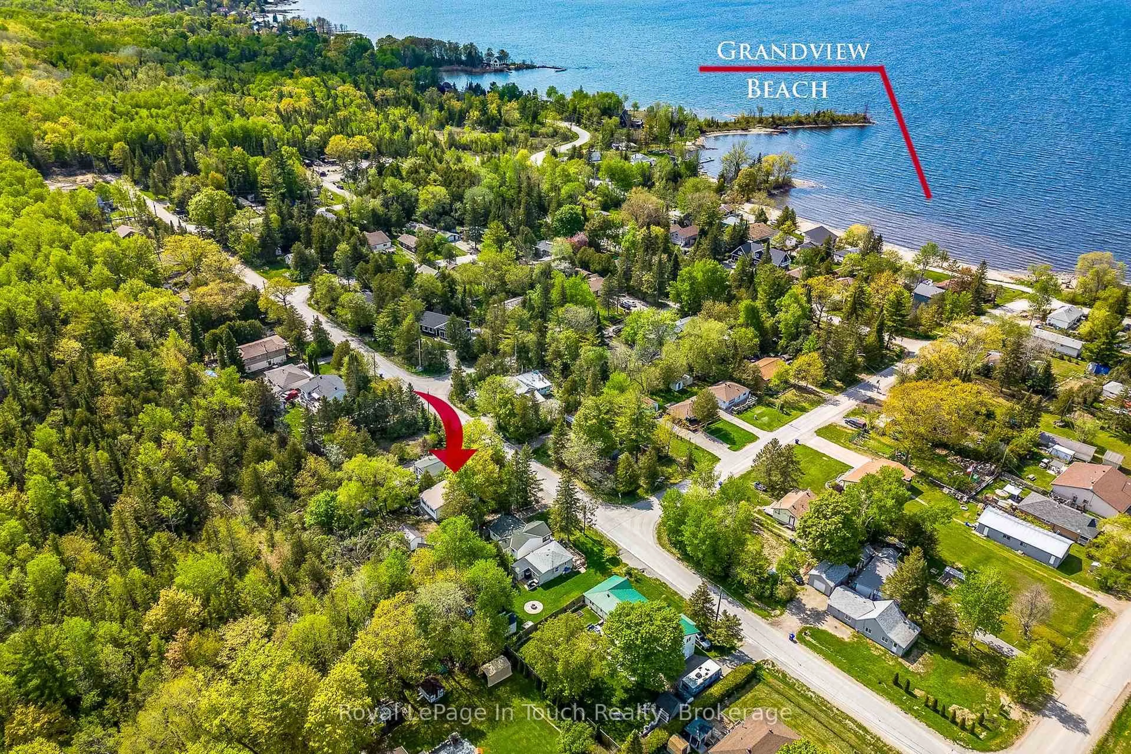A pic from outside/outdoor area/front of a property/back of a property/a pic from drone, water/lake/river/ocean view for 9 EARLDOM Blvd, Tay Ontario L0K 1R0