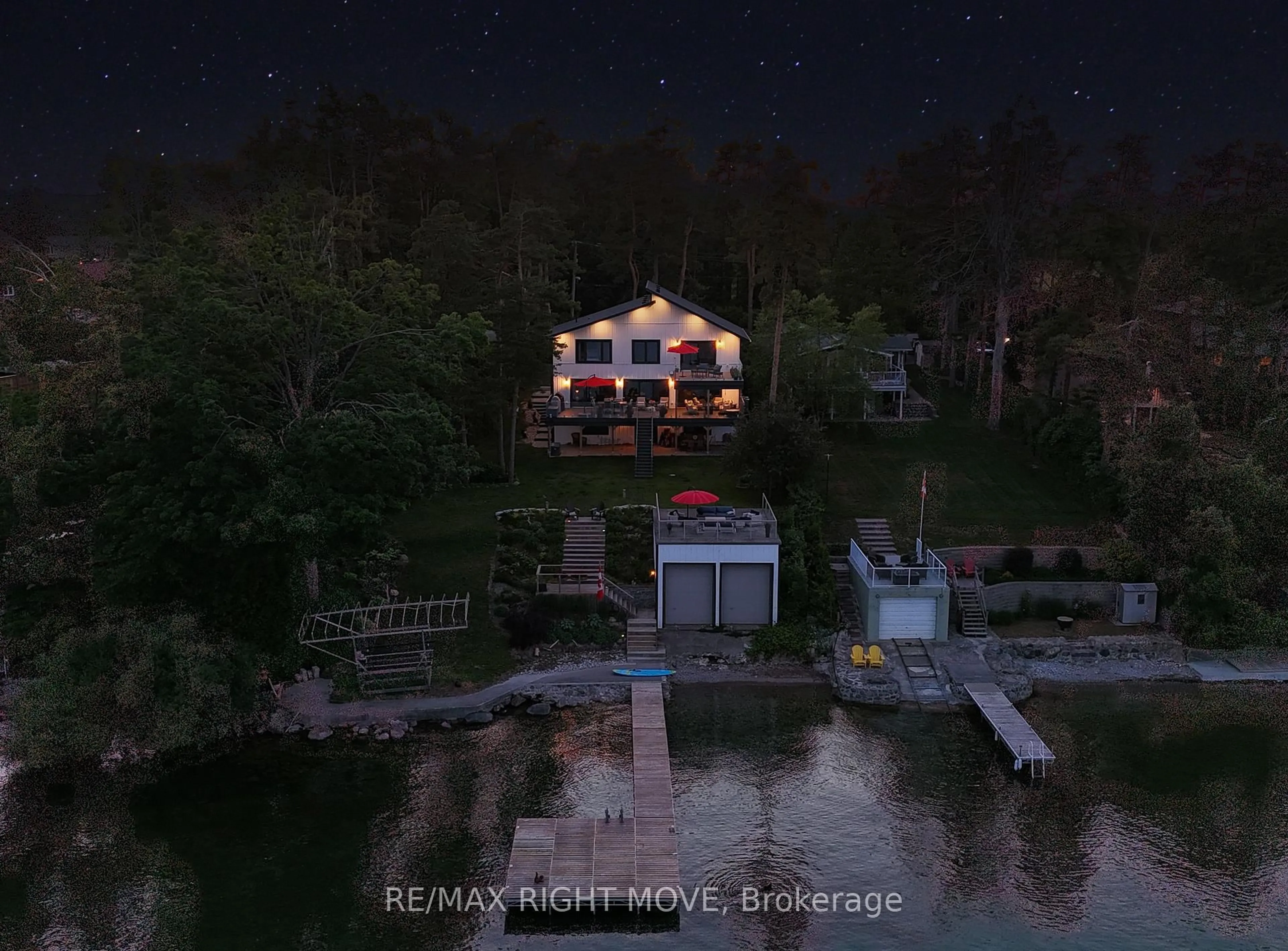 A pic from outside/outdoor area/front of a property/back of a property/a pic from drone, water/lake/river/ocean view for 1189 Woodland Dr, Oro-Medonte Ontario L3V 0R8