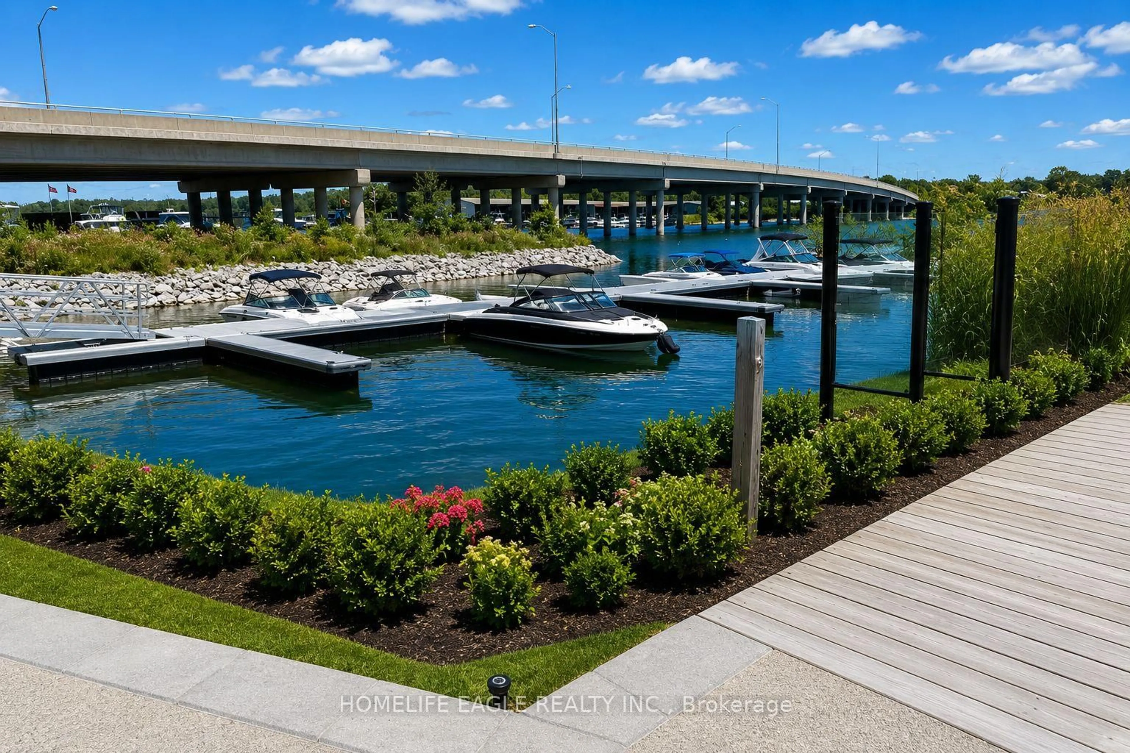 Patio, water/lake/river/ocean view for 2 Mariner's Pier Way, Orillia Ontario L3V 8P4