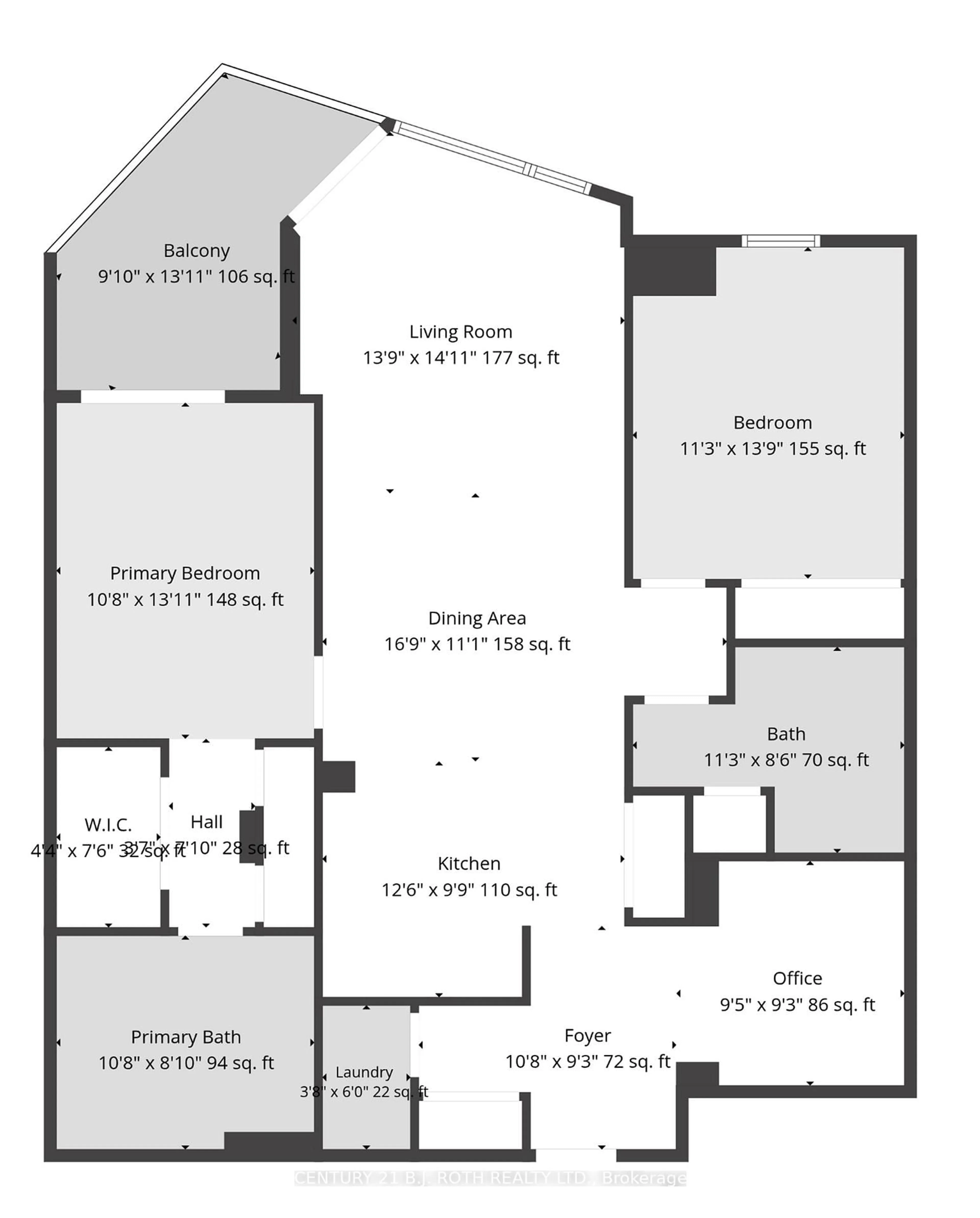Floor plan for 37 Ellen St #1310, Barrie Ontario L4N 6G2
