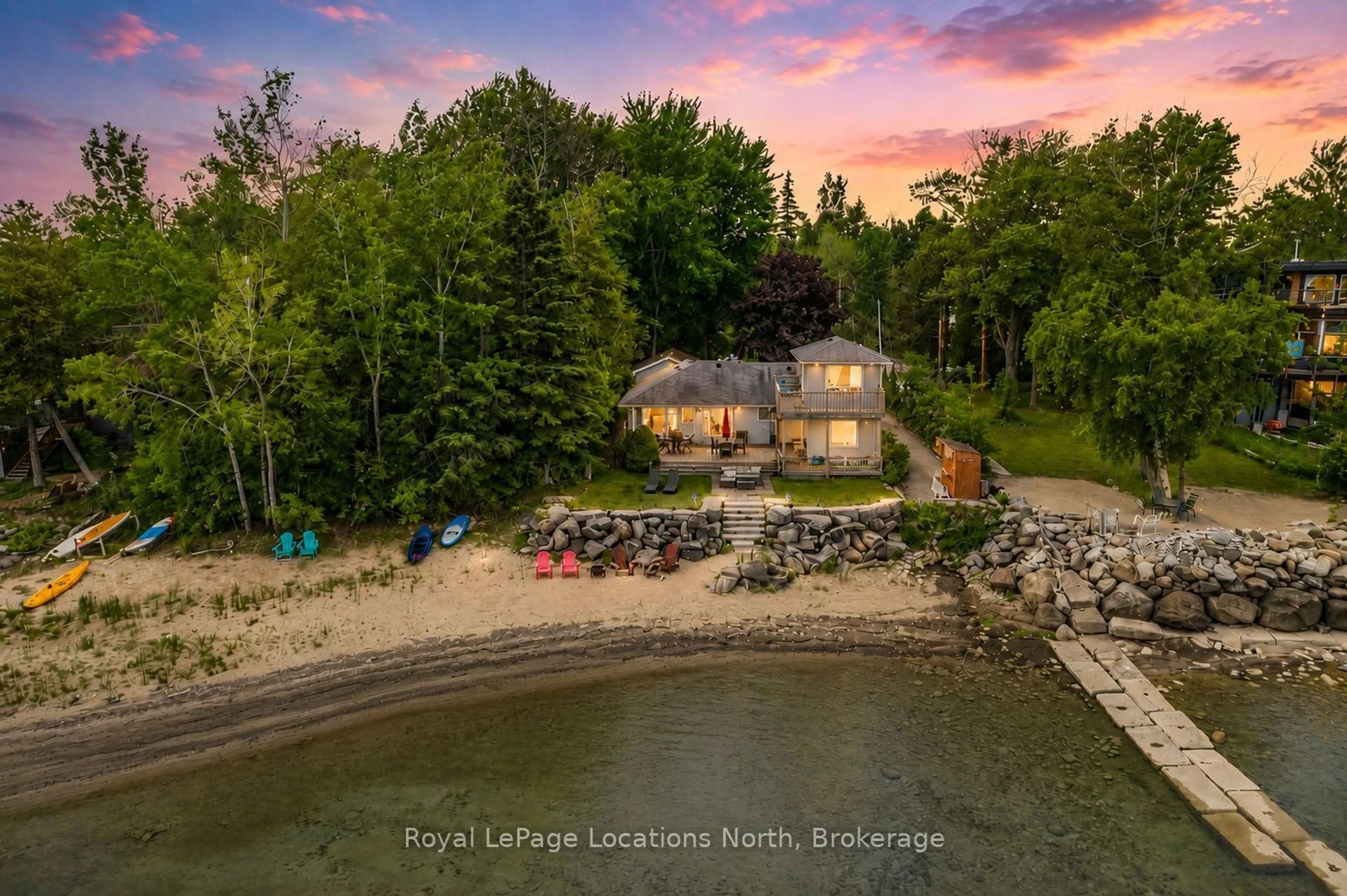 A pic from outside/outdoor area/front of a property/back of a property/a pic from drone, water/lake/river/ocean view for 2222 Shore Lane, Wasaga Beach Ontario L9Z 2X7