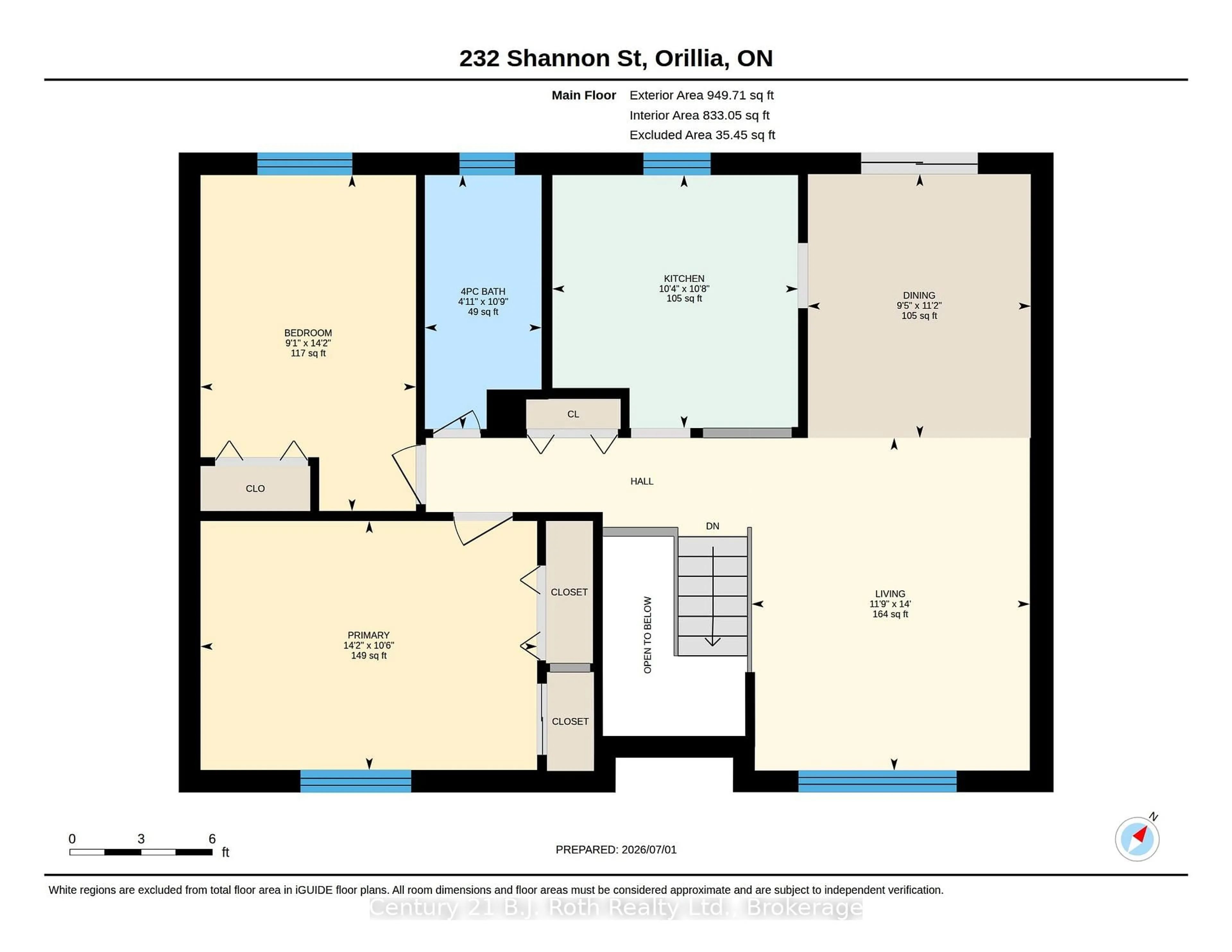 Floor plan for 232 Shannon St, Orillia Ontario L3V 7B8