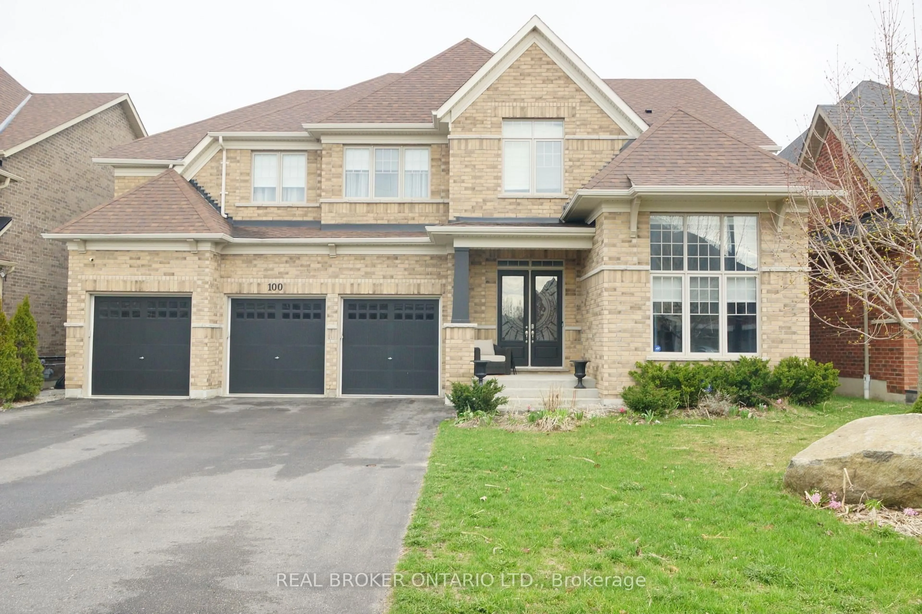 Home with brick exterior material, street for 100 Trail Blvd, Springwater Ontario L9X 0S7