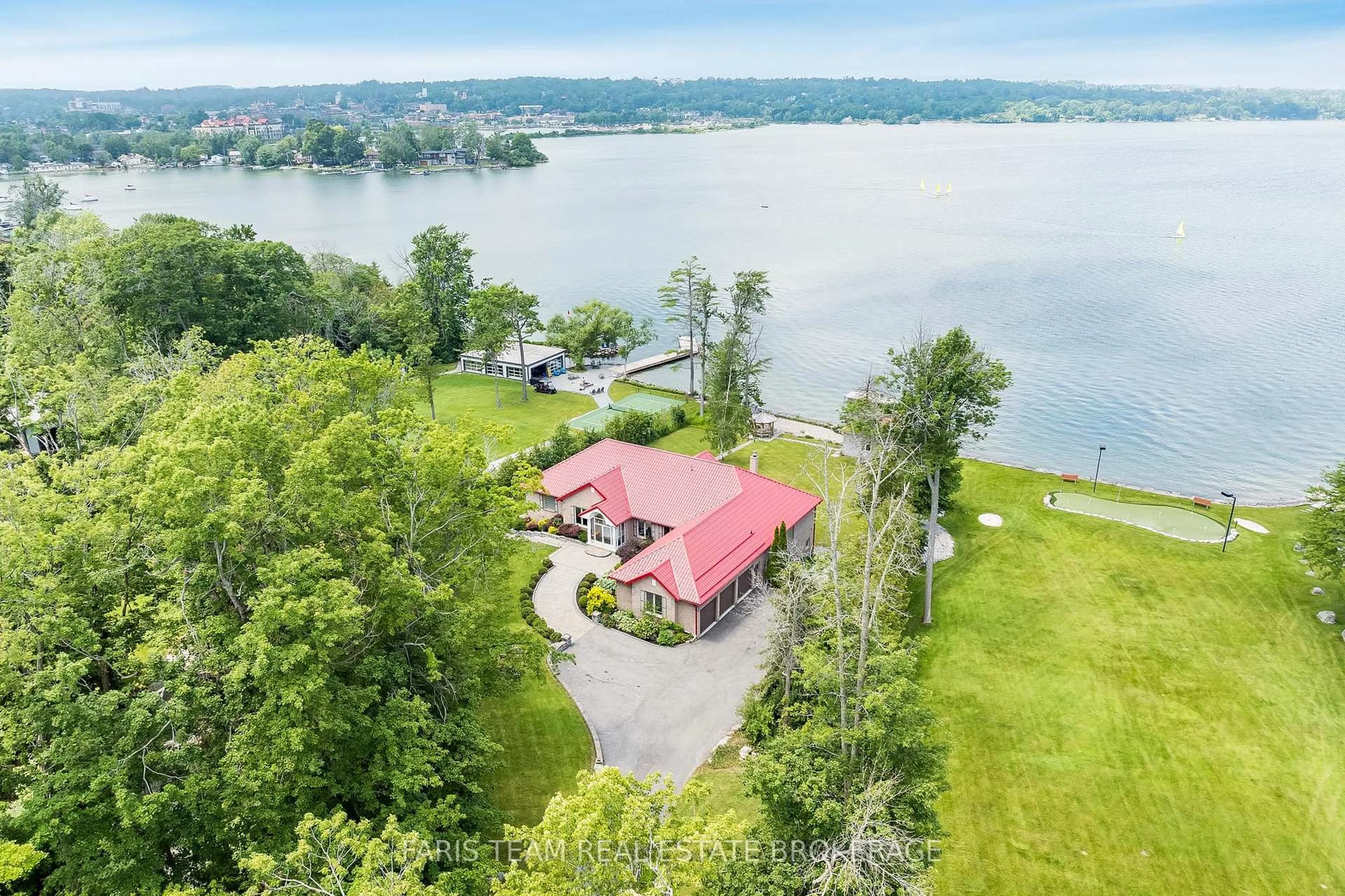 A pic from outside/outdoor area/front of a property/back of a property/a pic from drone, water/lake/river/ocean view for 354 Brewery Lane, Orillia Ontario L3V 7H8