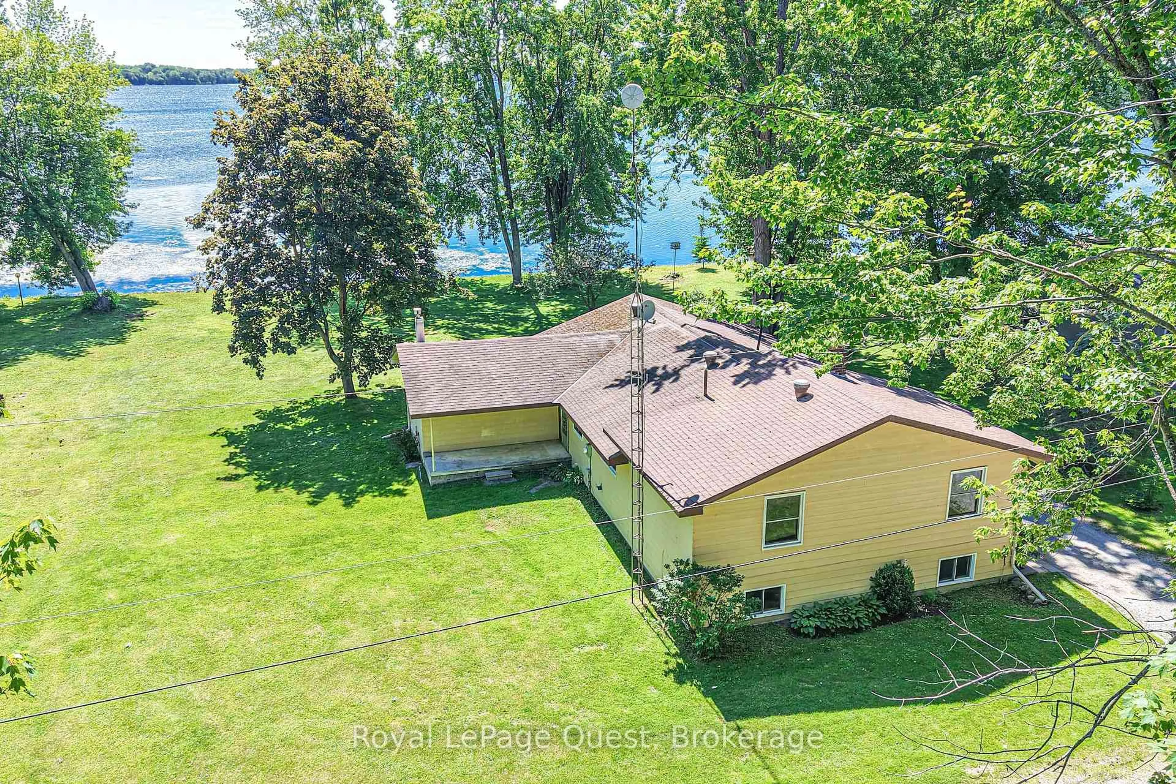 A pic from outside/outdoor area/front of a property/back of a property/a pic from drone, water/lake/river/ocean view for 3113 Picadilly Lane, Severn Ontario L0K 2B0