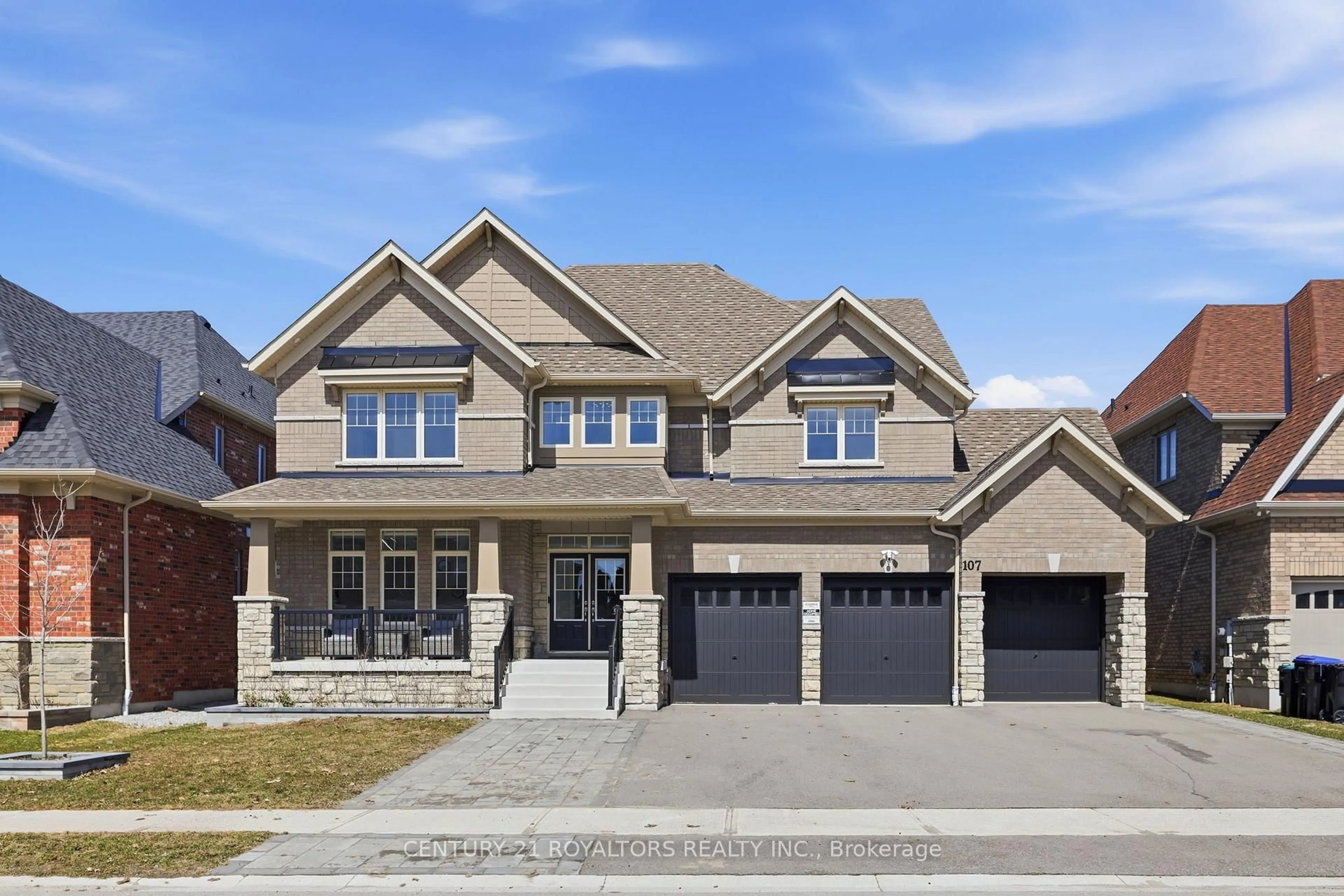 Home with brick exterior material, street for 107 Rugman Cres, Springwater Ontario L9X 2A5