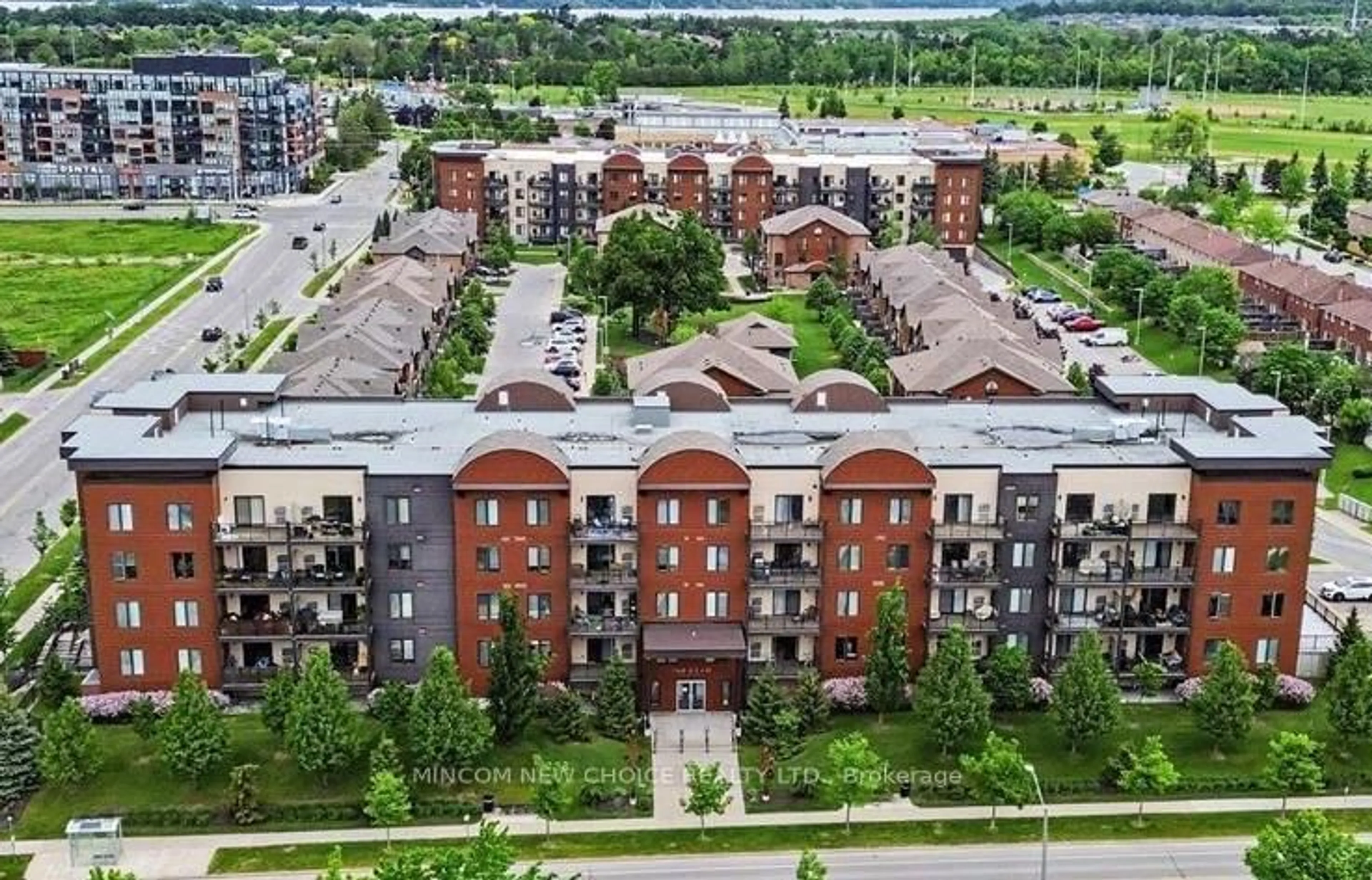 A pic from outside/outdoor area/front of a property/back of a property/a pic from drone, city buildings view from balcony for 100 Dean Ave #414, Barrie Ontario L4N 0V4