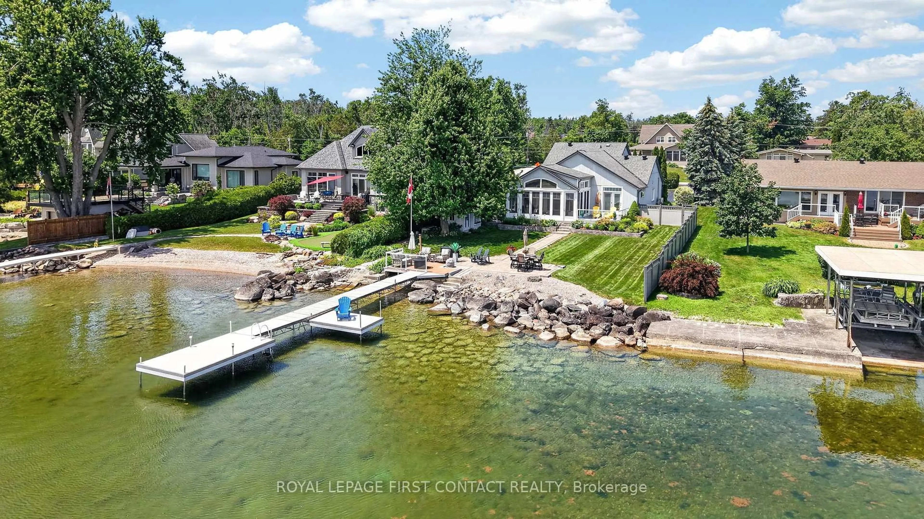 A pic from outside/outdoor area/front of a property/back of a property/a pic from drone, water/lake/river/ocean view for 167 Lakeshore Rd, Oro-Medonte Ontario L0L 2E0