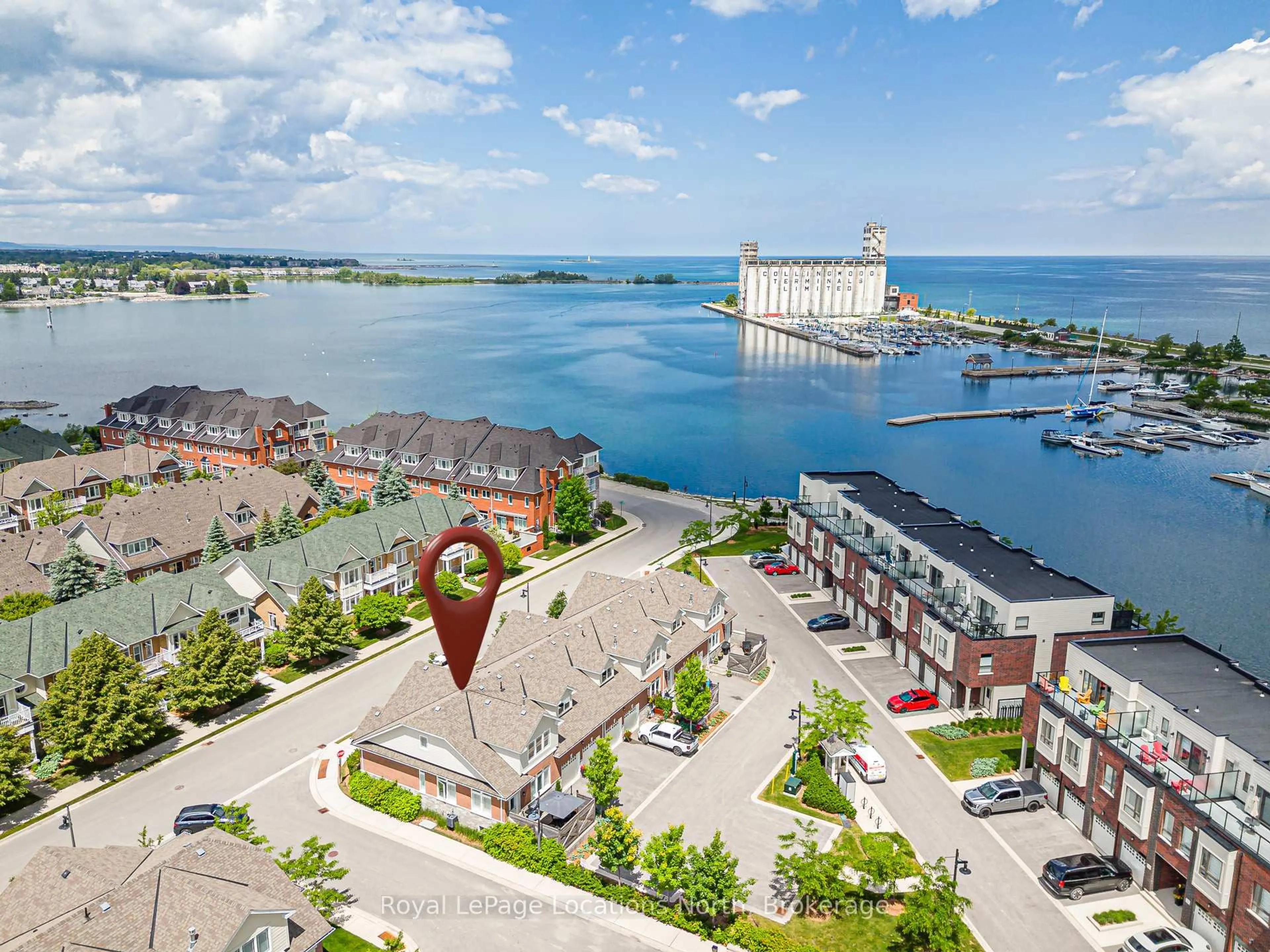 A pic from outside/outdoor area/front of a property/back of a property/a pic from drone, water/lake/river/ocean view for 11 North Pine St, Collingwood Ontario L9Y 5L6
