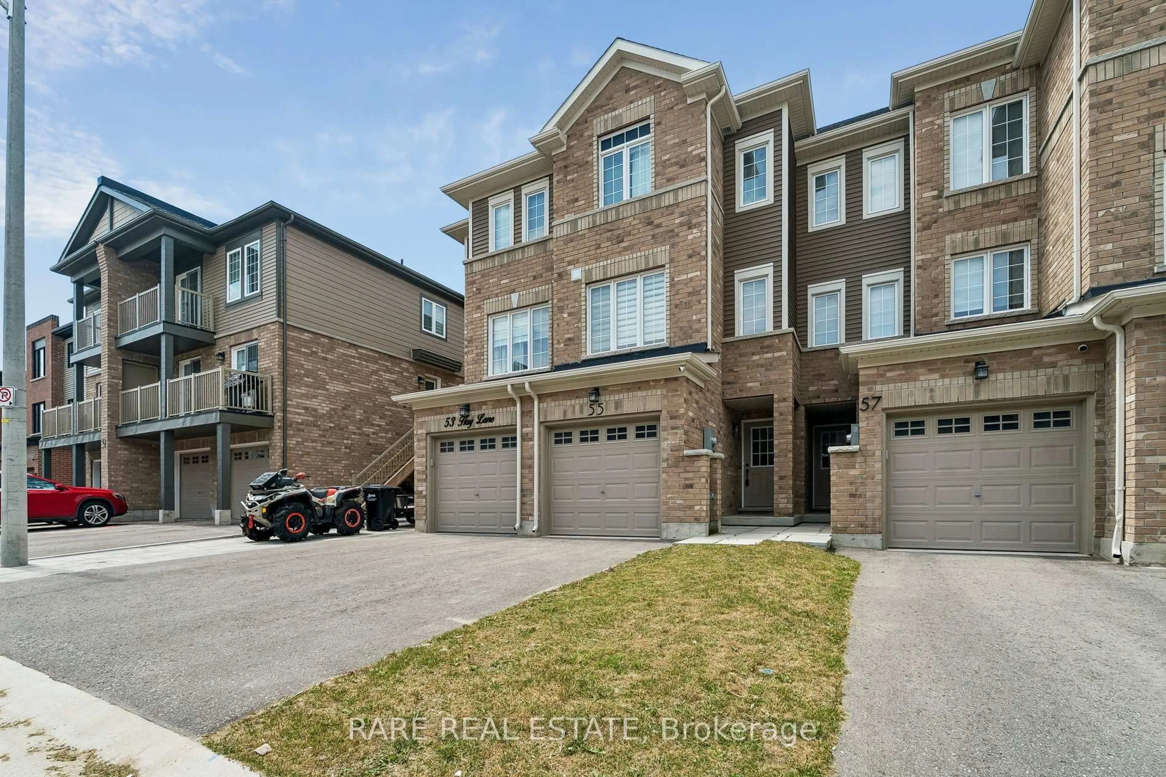 Home with brick exterior material, street for 55 Hay Lane, Barrie Ontario L9J 0T6