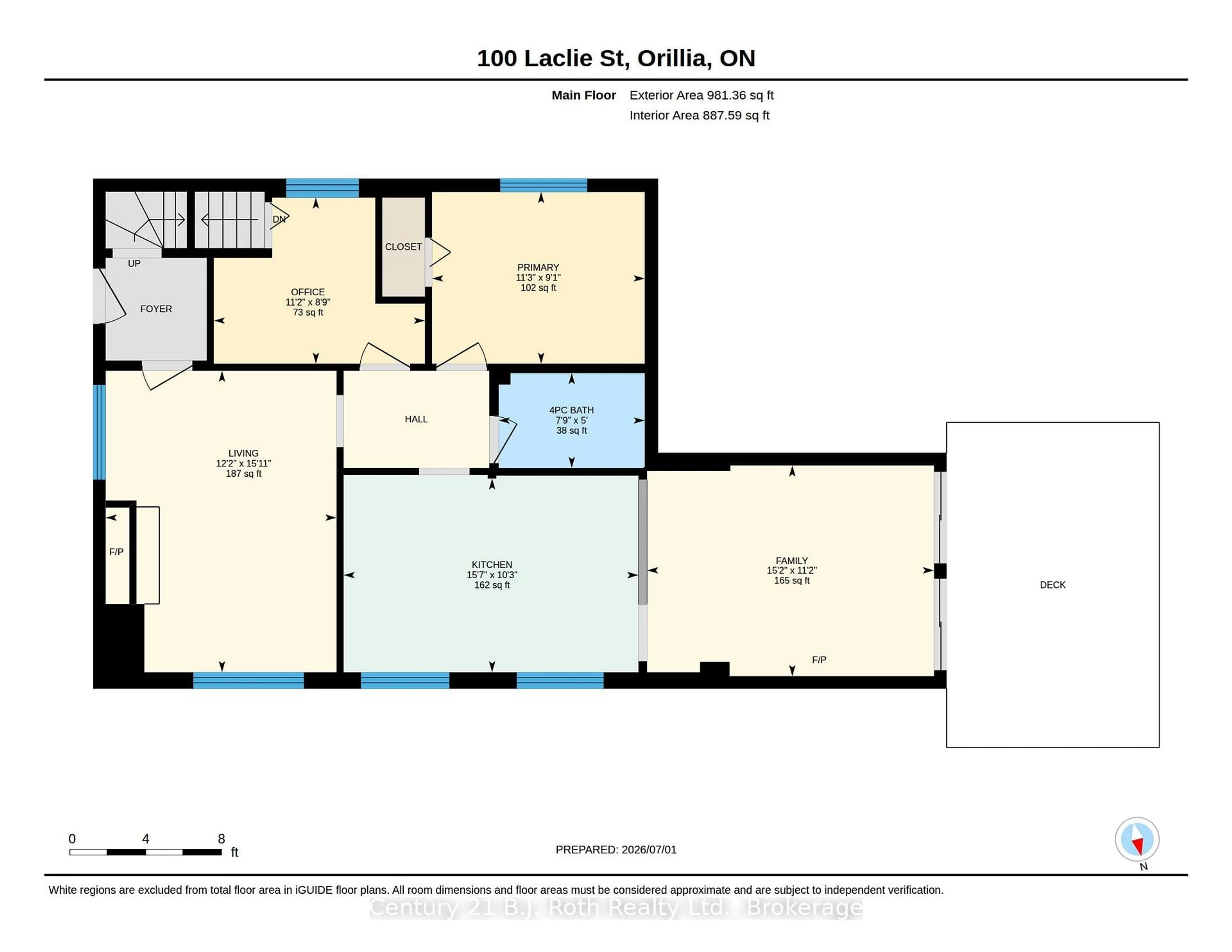 Floor plan for 100 Laclie St, Orillia Ontario L3V 4M8
