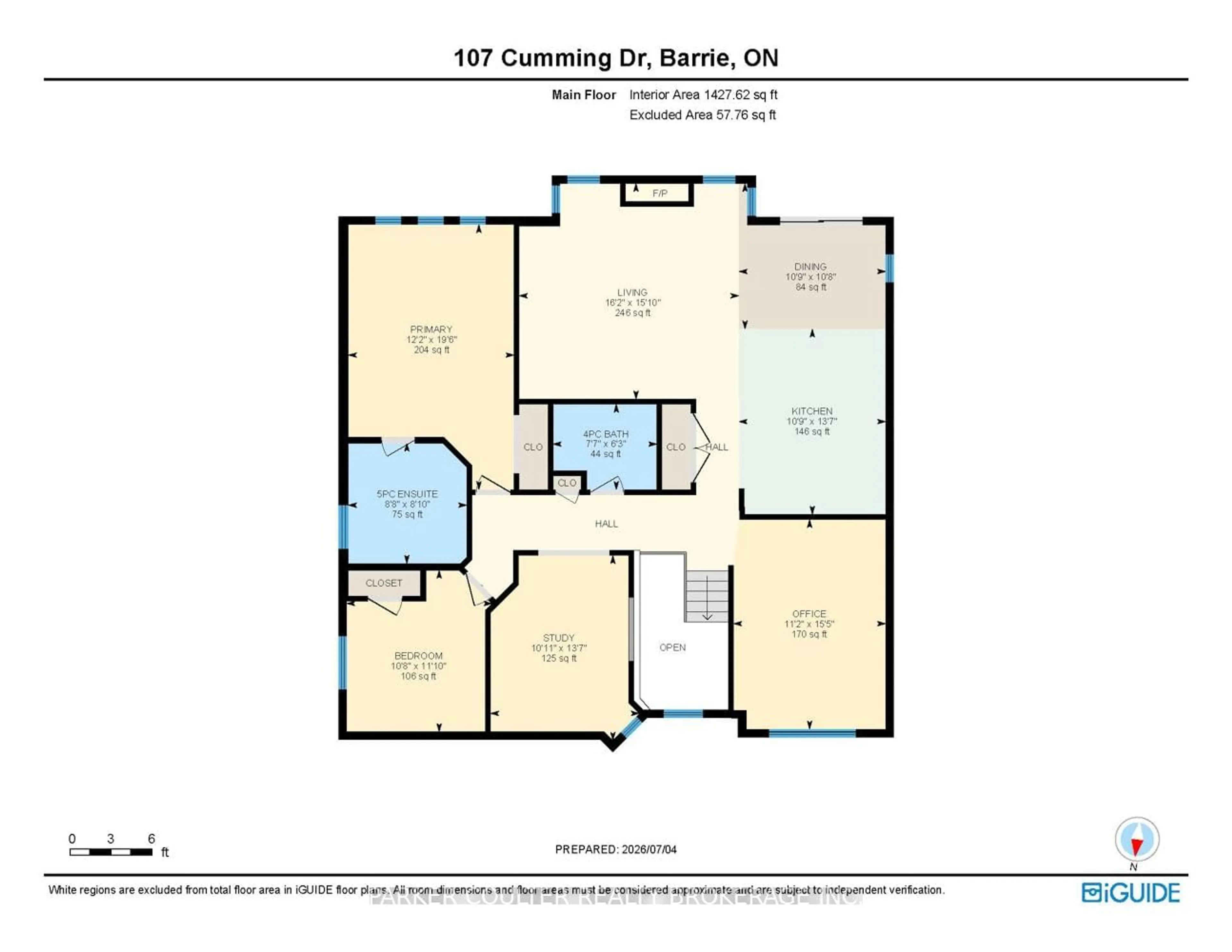 Floor plan for 107 Cumming Dr, Barrie Ontario L4N 0C6