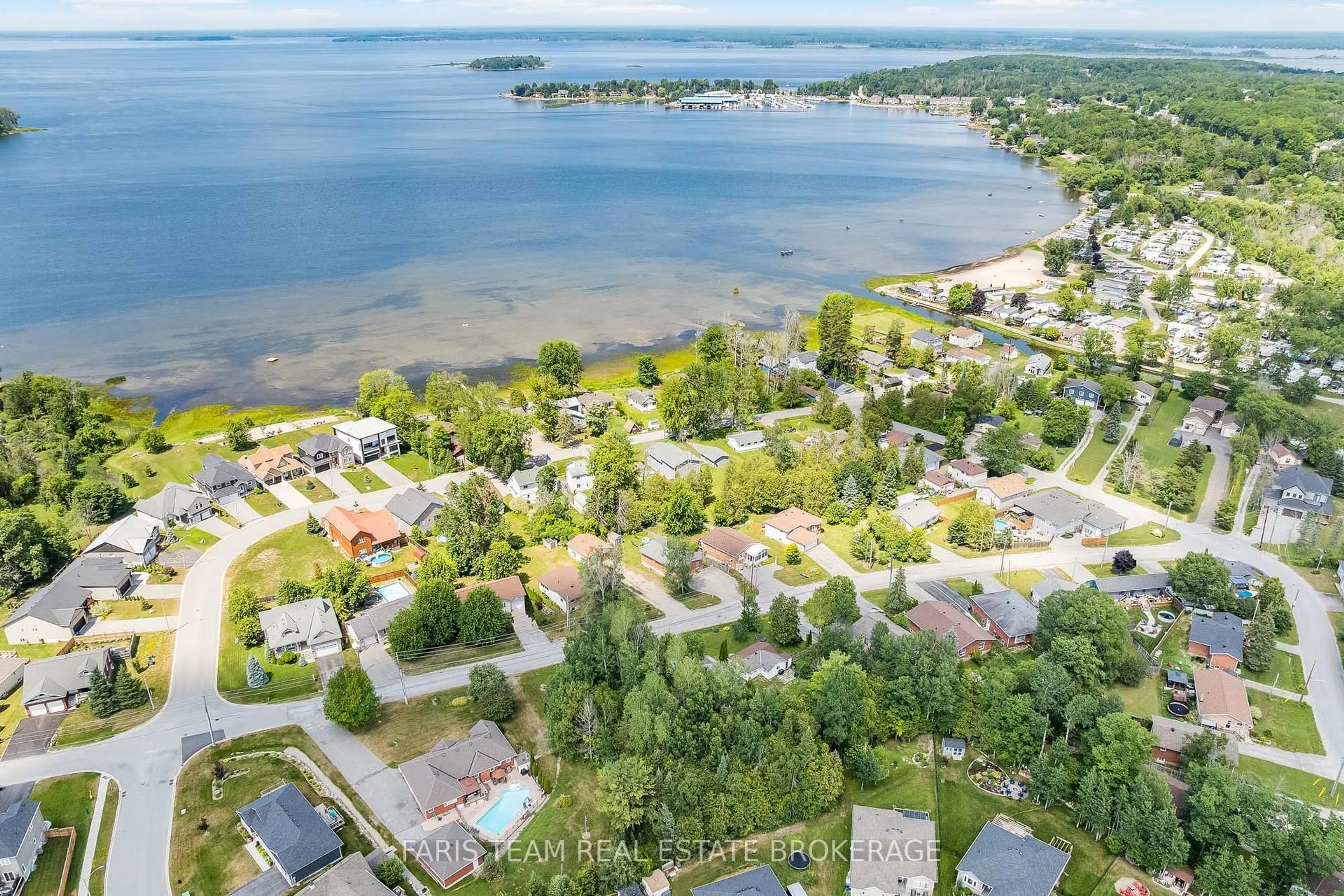 A pic from outside/outdoor area/front of a property/back of a property/a pic from drone, water/lake/river/ocean view for 14 Bourgeois Beach Rd, Tay Ontario L0K 2A0
