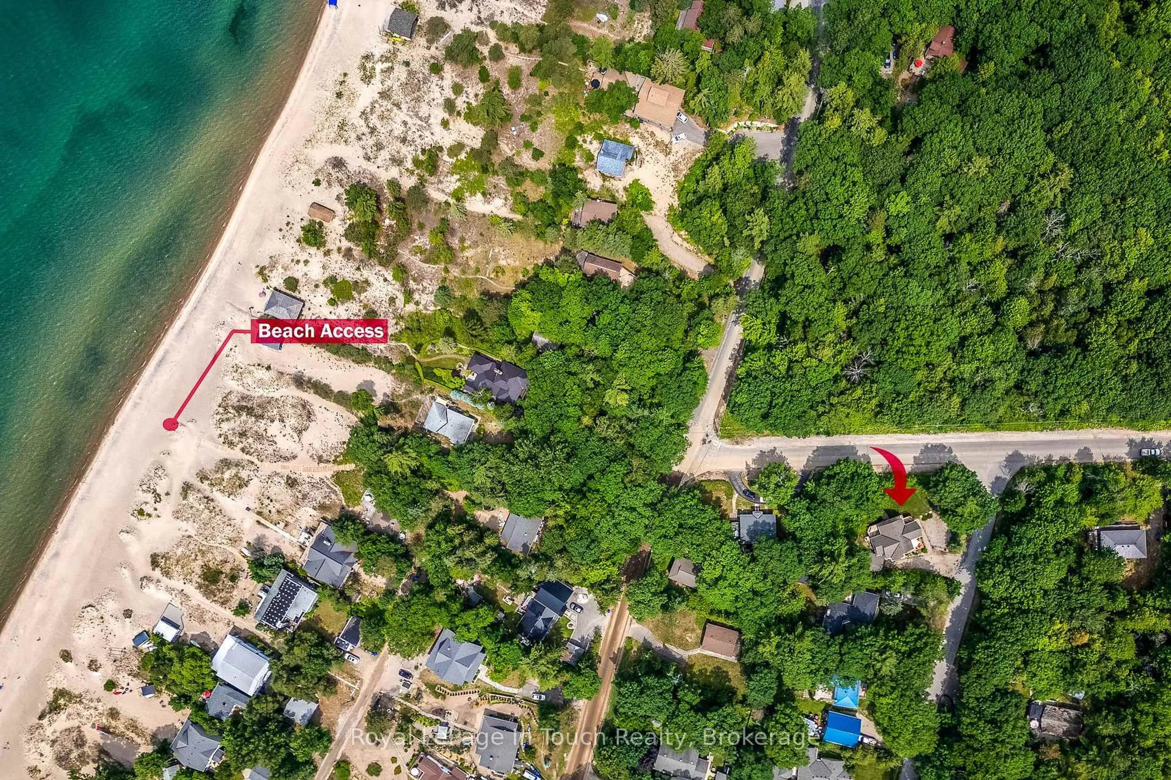 A pic from outside/outdoor area/front of a property/back of a property/a pic from drone, water/lake/river/ocean view for 8 Woodward Dr, Tiny Ontario L0L 2J0