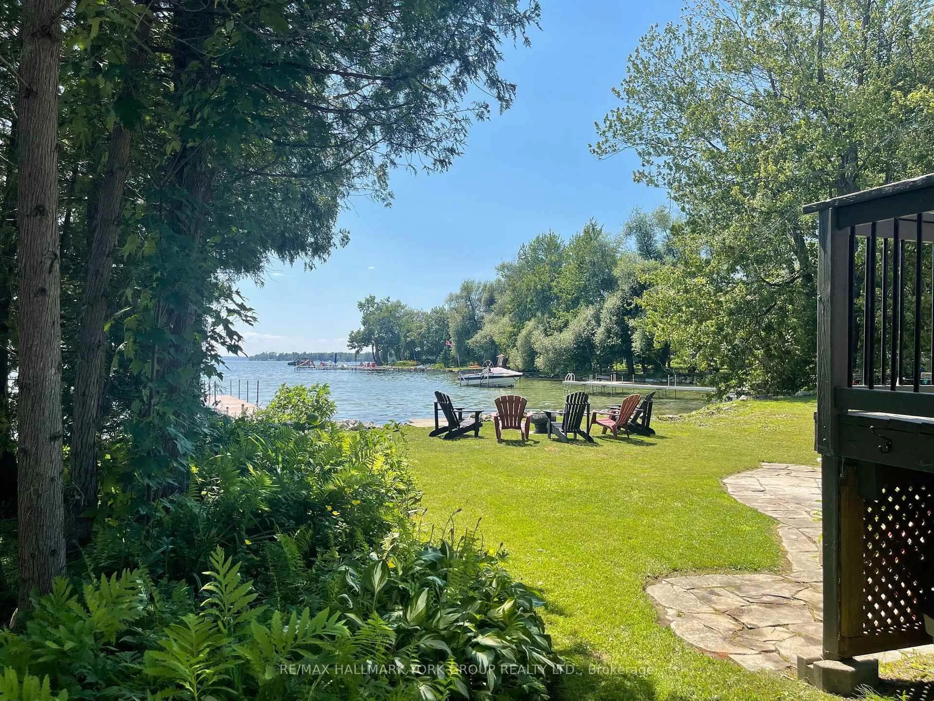 A pic from outside/outdoor area/front of a property/back of a property/a pic from drone, water/lake/river/ocean view for 4464 Plum Point Rd, Ramara Ontario L0K 2B0