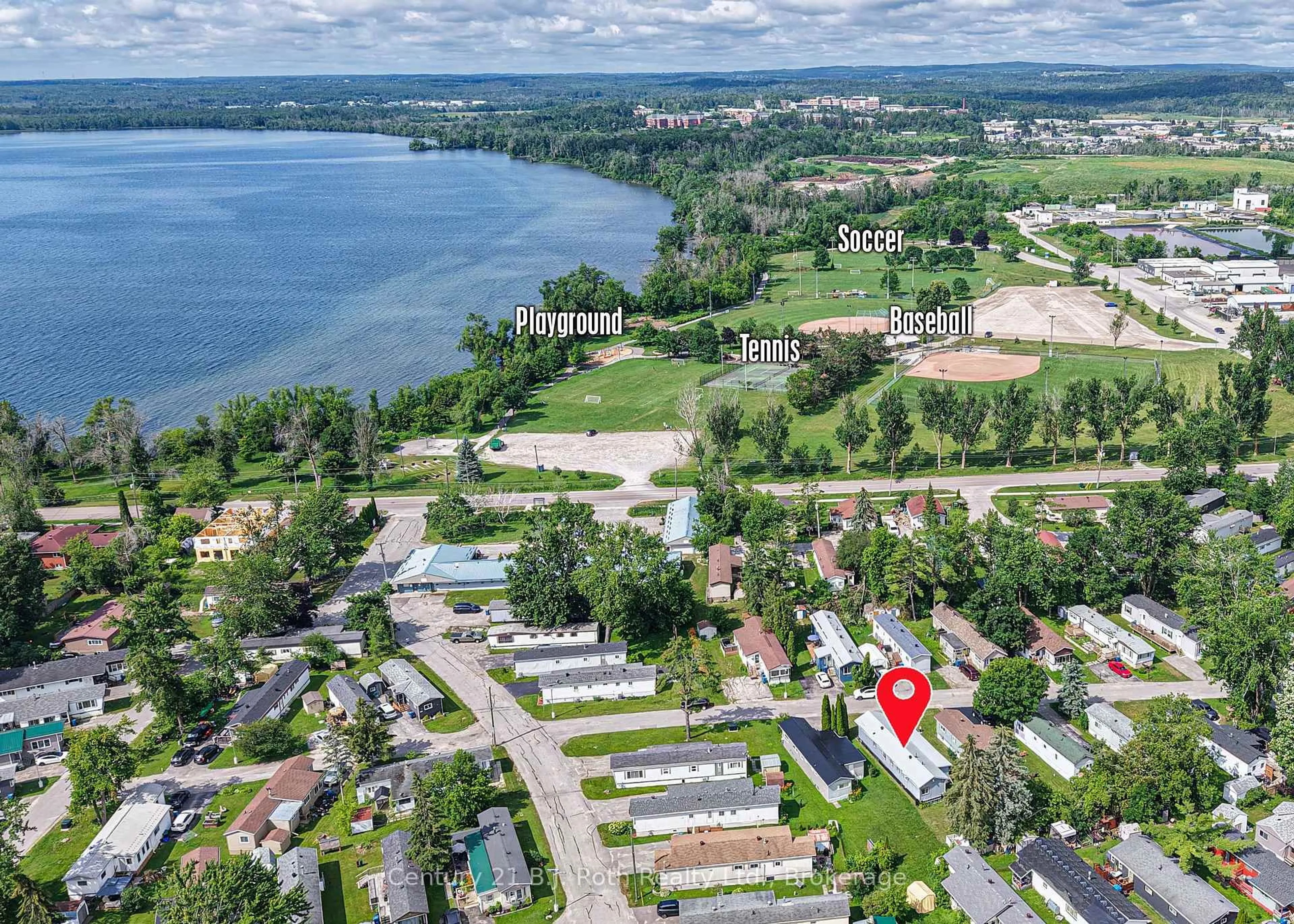 A pic from outside/outdoor area/front of a property/back of a property/a pic from drone, water/lake/river/ocean view for 580 West St #Lot 209, Orillia Ontario L3V 6L8