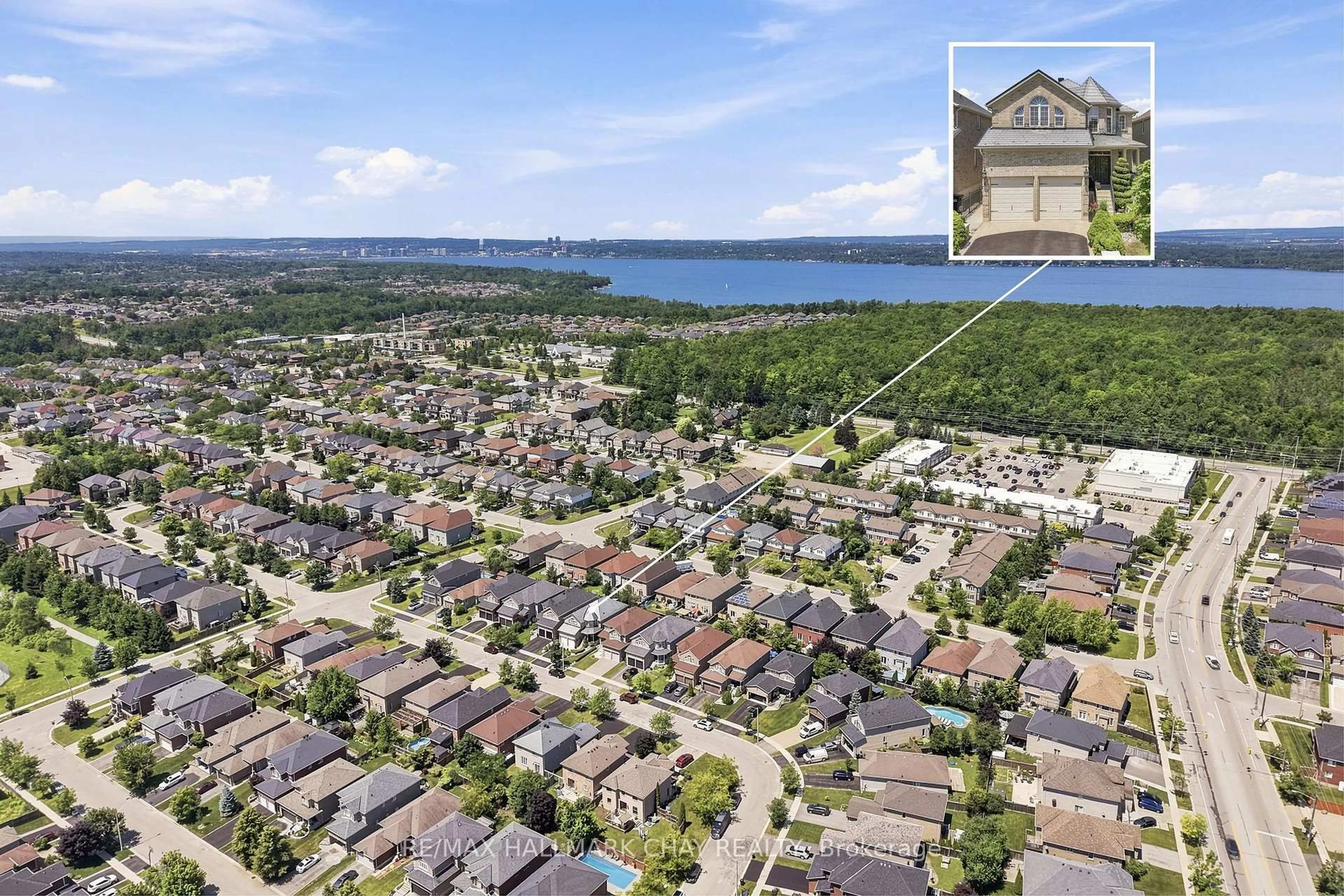 A pic from outside/outdoor area/front of a property/back of a property/a pic from drone, water/lake/river/ocean view for 12 Parisian Cres, Barrie Ontario L4N 0Y9