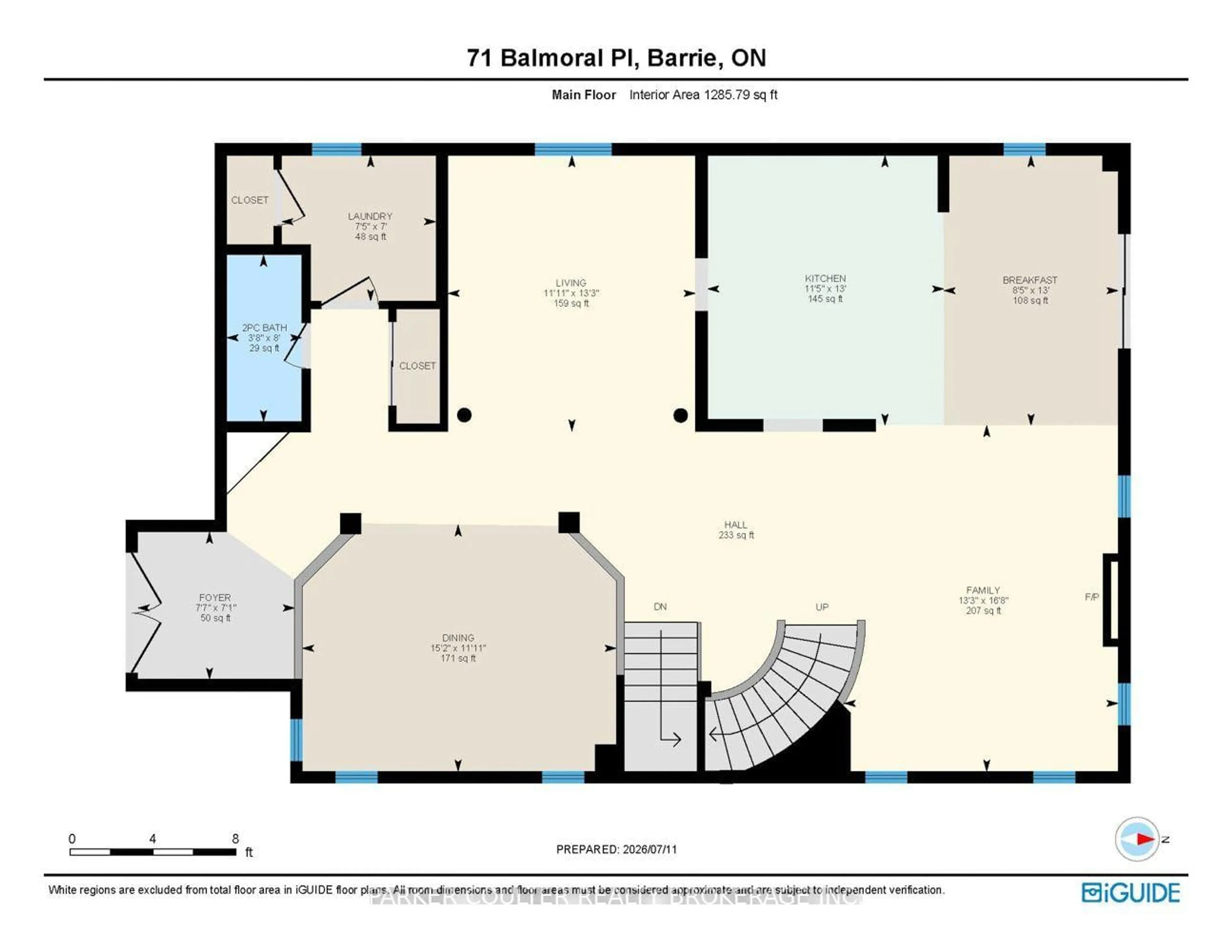 Floor plan for 71 Balmoral Pl, Barrie Ontario L4N 0Y9