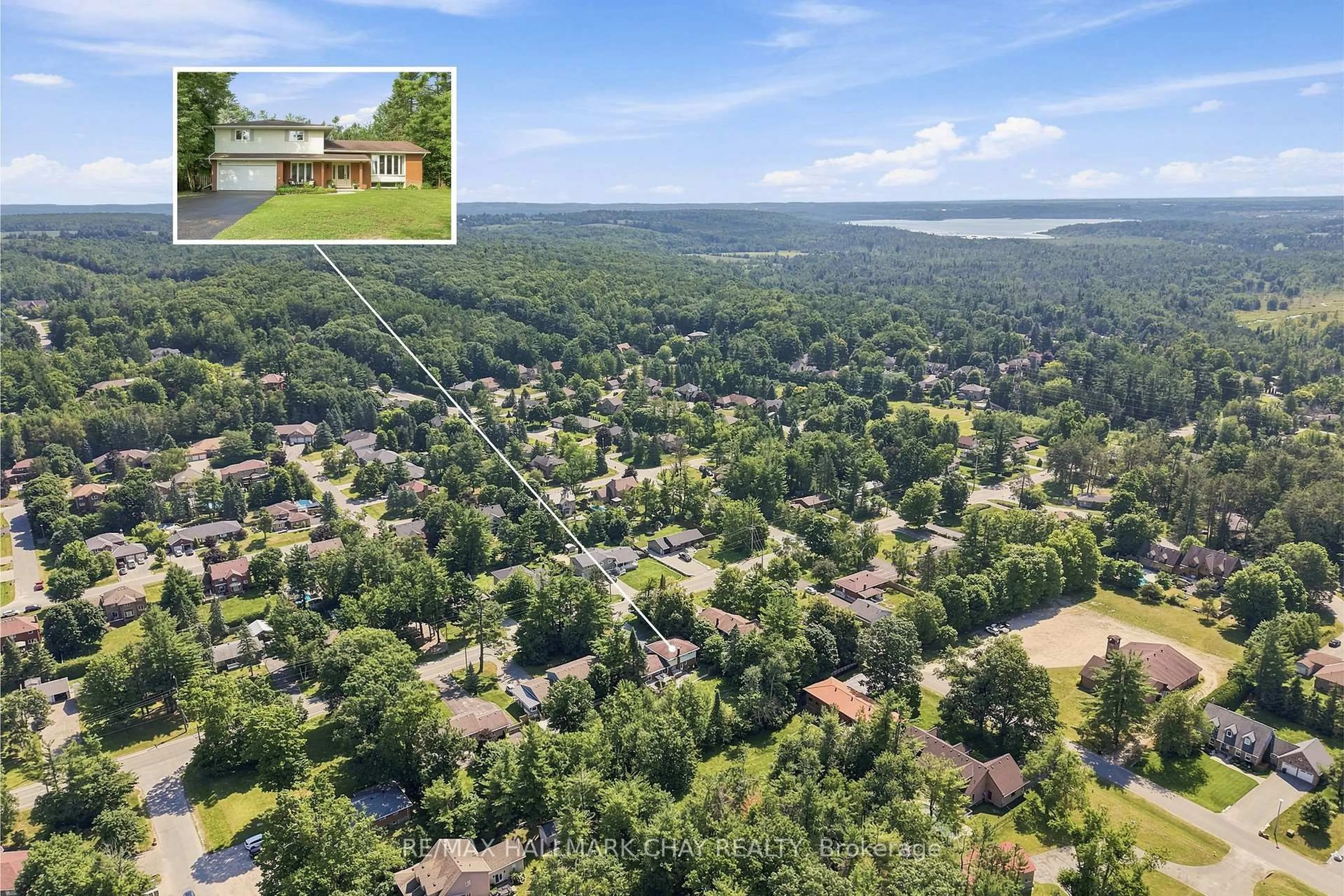 A pic from outside/outdoor area/front of a property/back of a property/a pic from drone, water/lake/river/ocean view for 1180 St Vincent St, Springwater Ontario L9X 1R2