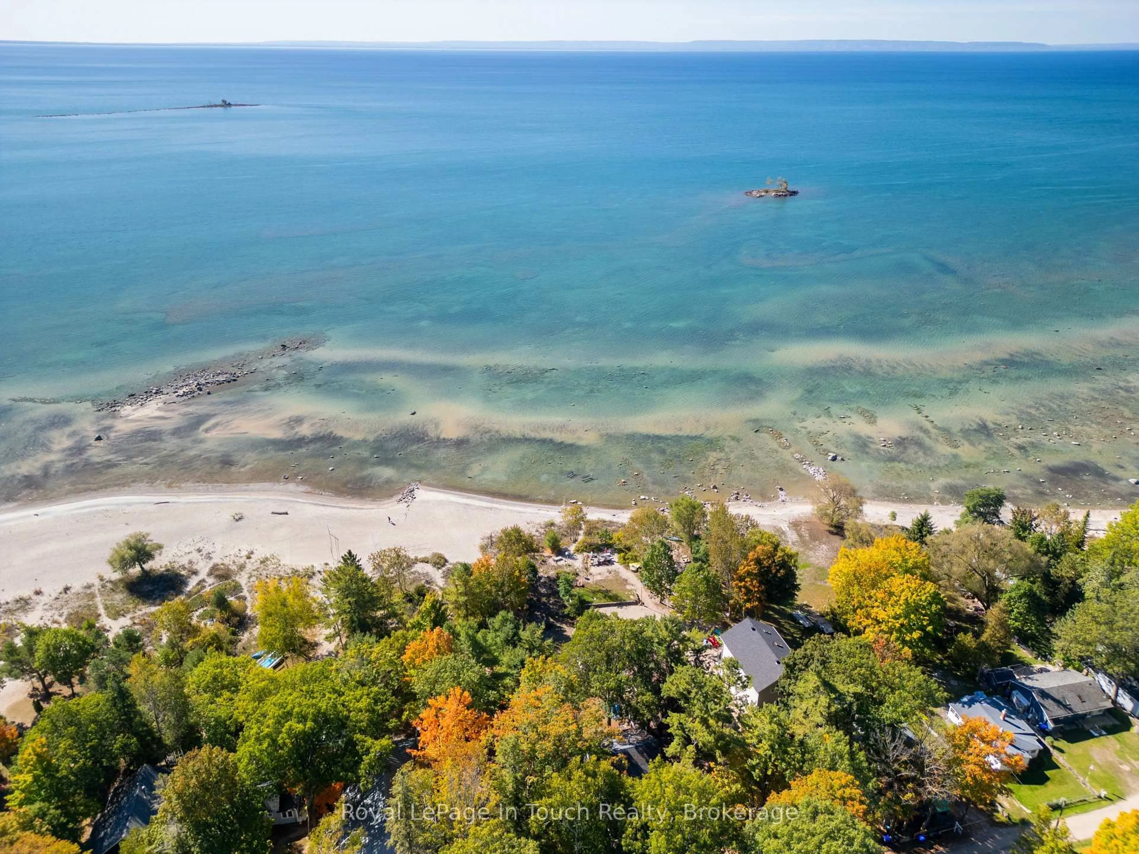 A pic from outside/outdoor area/front of a property/back of a property/a pic from drone, water/lake/river/ocean view for 64 Wahnekewening Dr, Tiny Ontario L0L 2J0