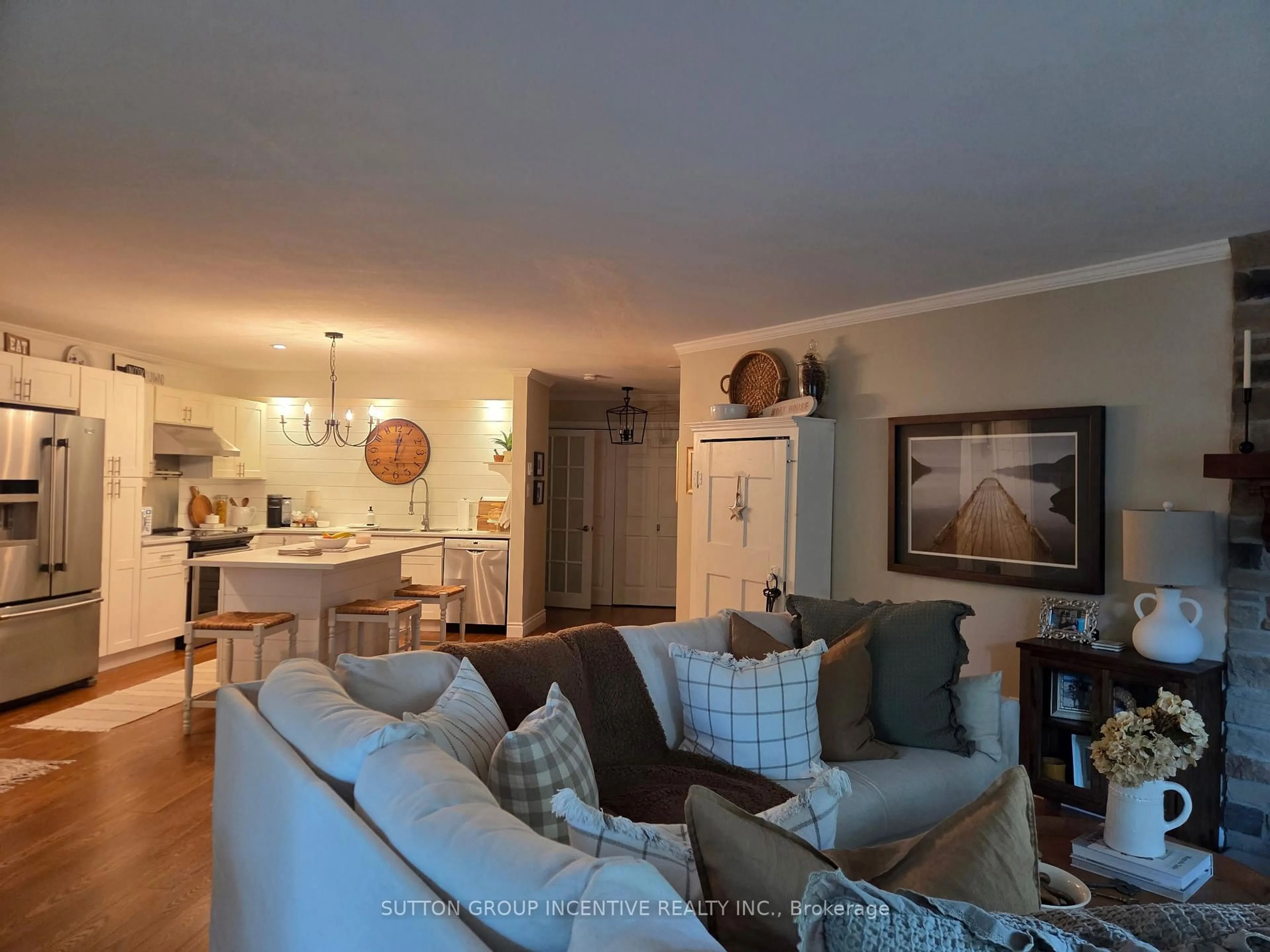 Living room with furniture, unknown for 166 Owen St #204, Barrie Ontario L4M 3H9