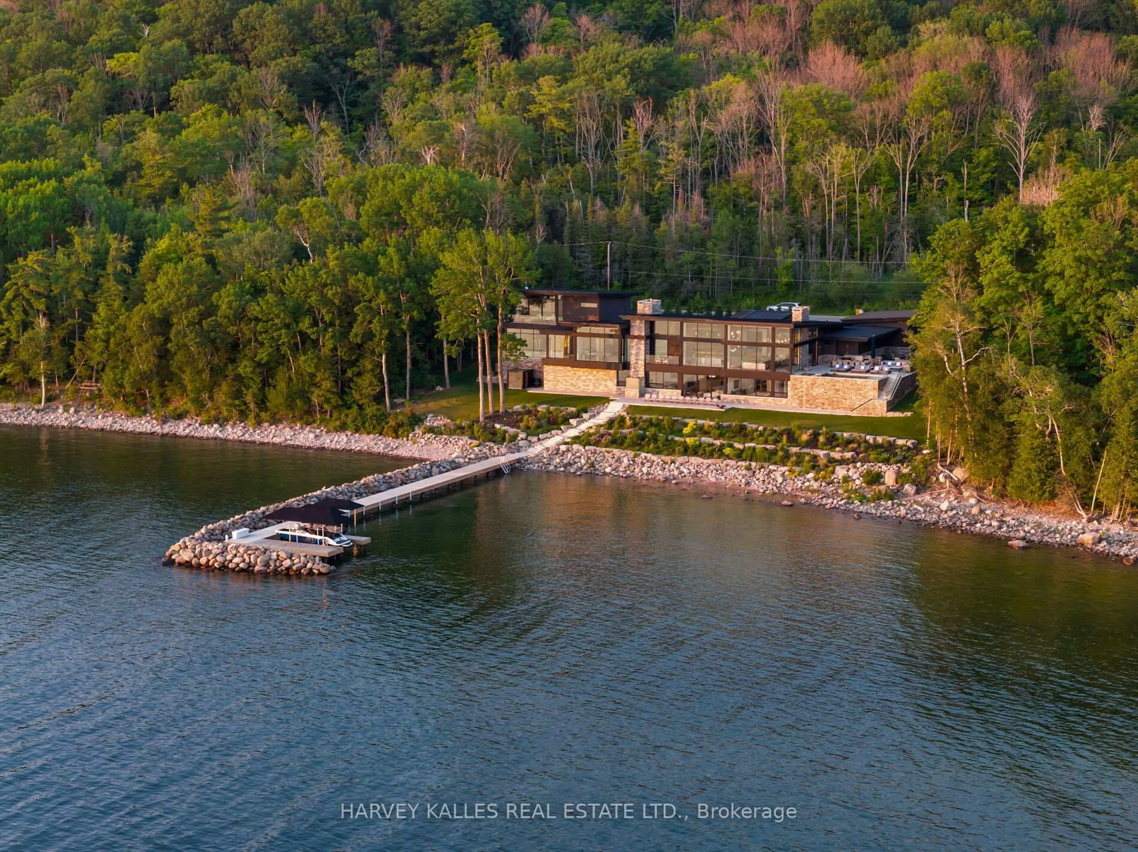 A pic from outside/outdoor area/front of a property/back of a property/a pic from drone, water/lake/river/ocean view for 240 Silver Birch Dr, Tiny Ontario L9M 0M4