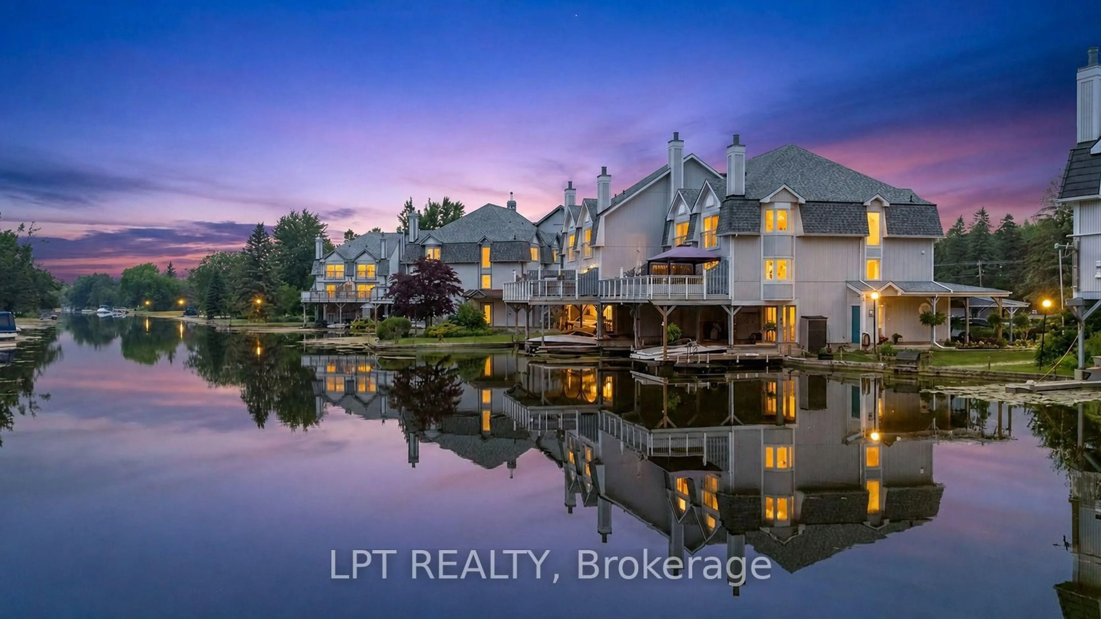 A pic from outside/outdoor area/front of a property/back of a property/a pic from drone, water/lake/river/ocean view for 30 Laguna Pkwy #1, Ramara Ontario L0K 1B0