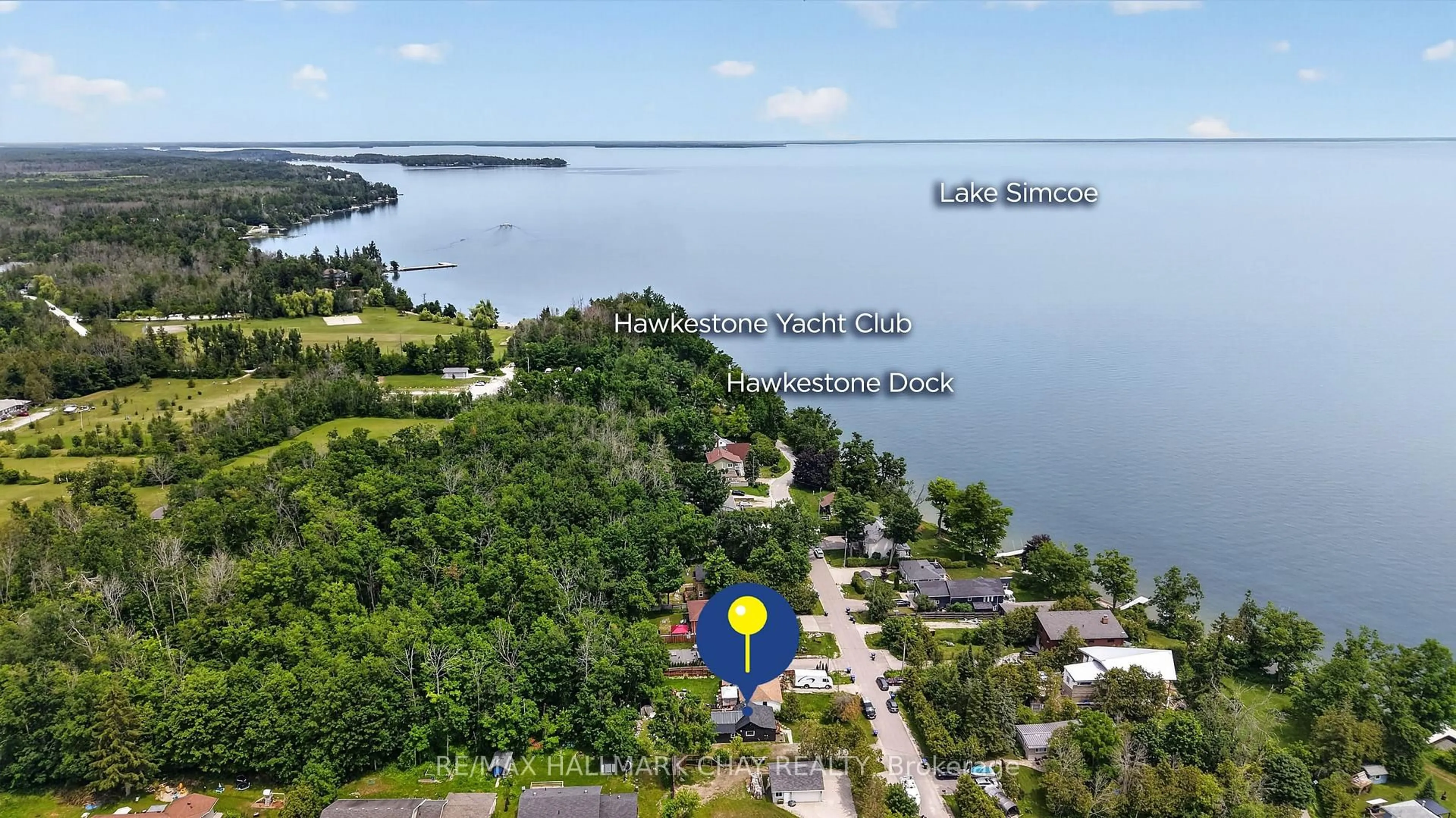 A pic from outside/outdoor area/front of a property/back of a property/a pic from drone, water/lake/river/ocean view for 8 Myrtle Ave, Oro-Medonte Ontario L0L 1T0