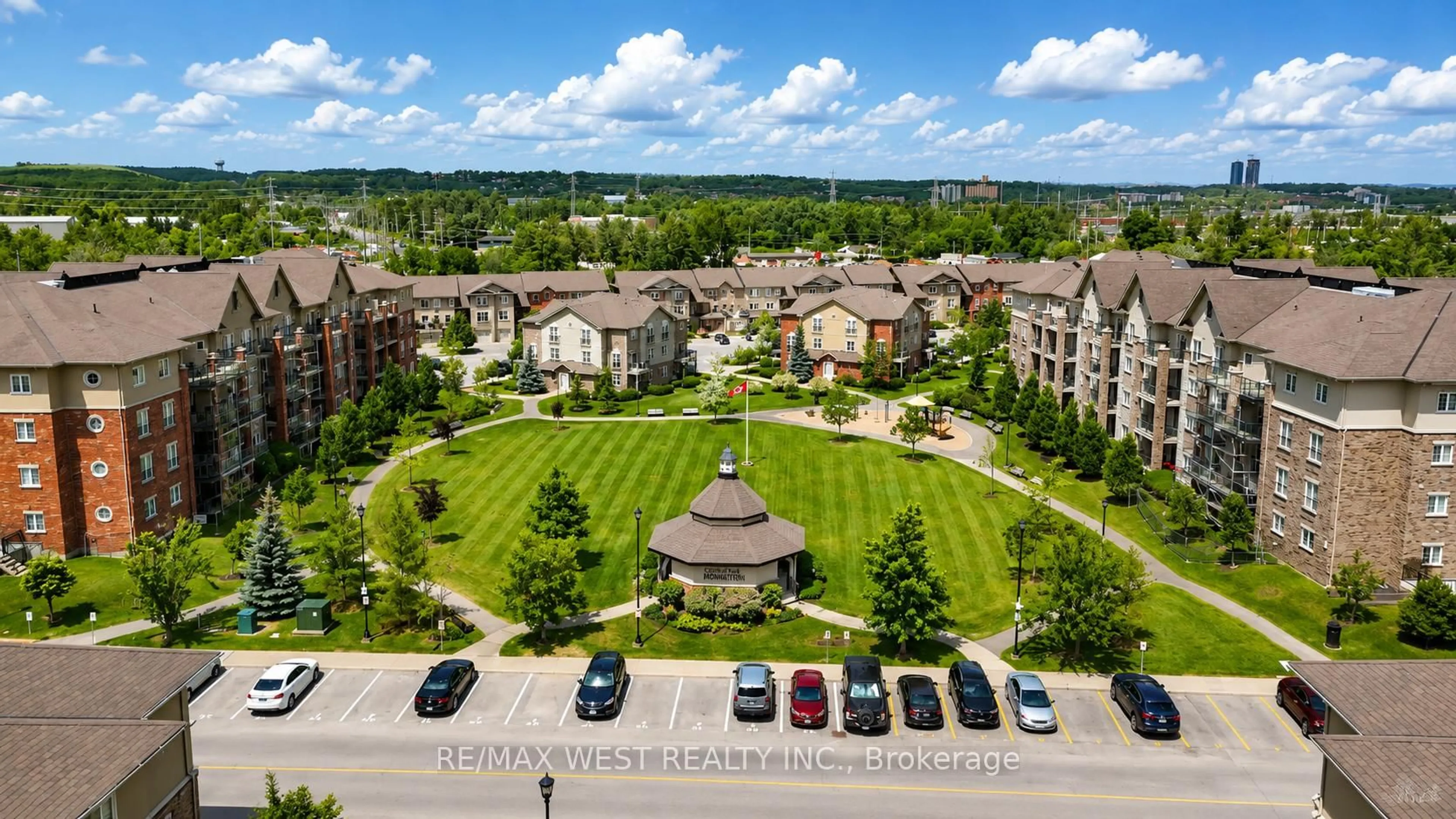 A pic from outside/outdoor area/front of a property/back of a property/a pic from drone, mountain view for 41 Ferndale Dr #110, Barrie Ontario L4N 5T6