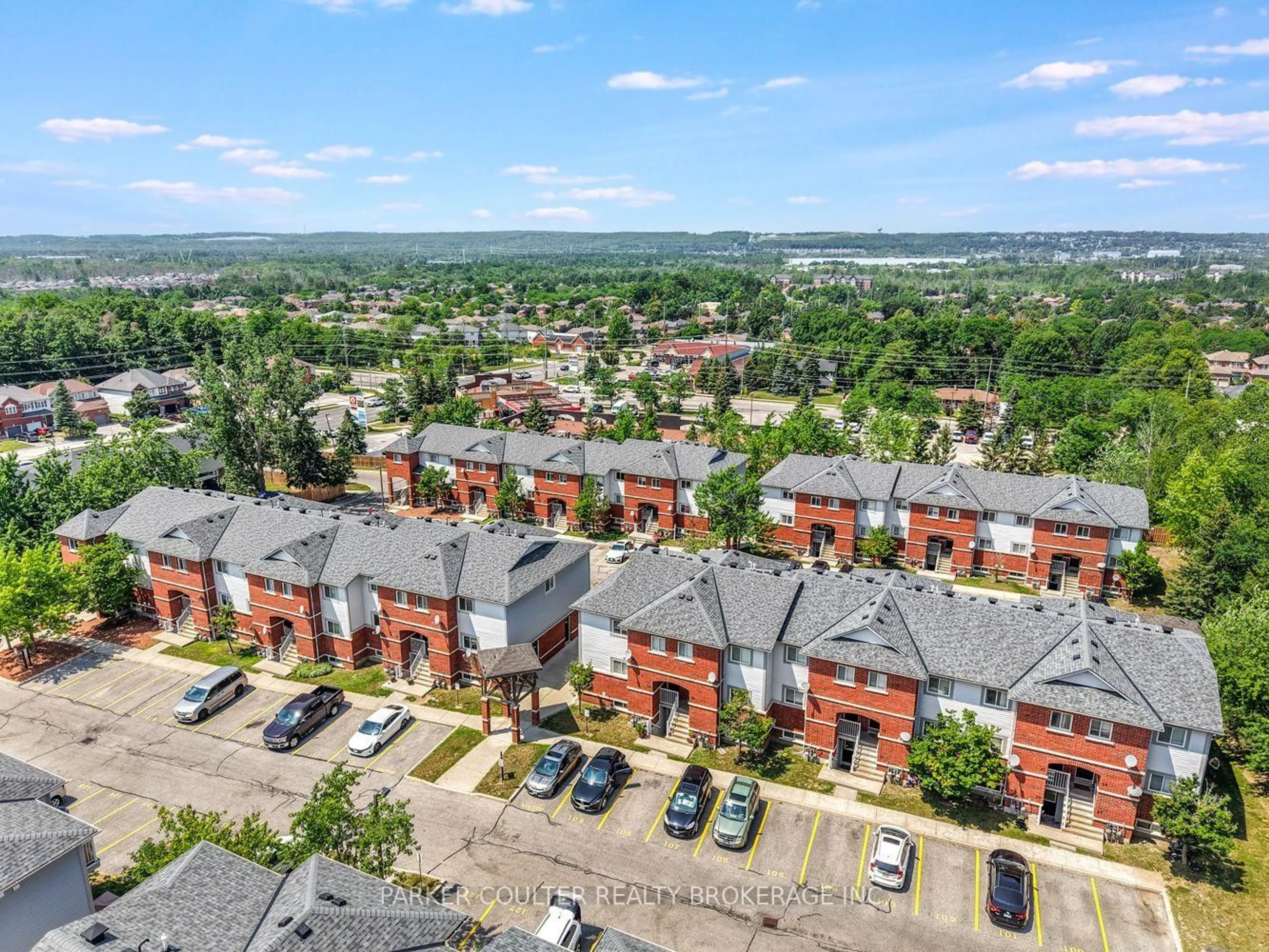 A pic from outside/outdoor area/front of a property/back of a property/a pic from drone, city buildings view from balcony for 241 Ferndale Dr #37, Barrie Ontario L4N 0T6