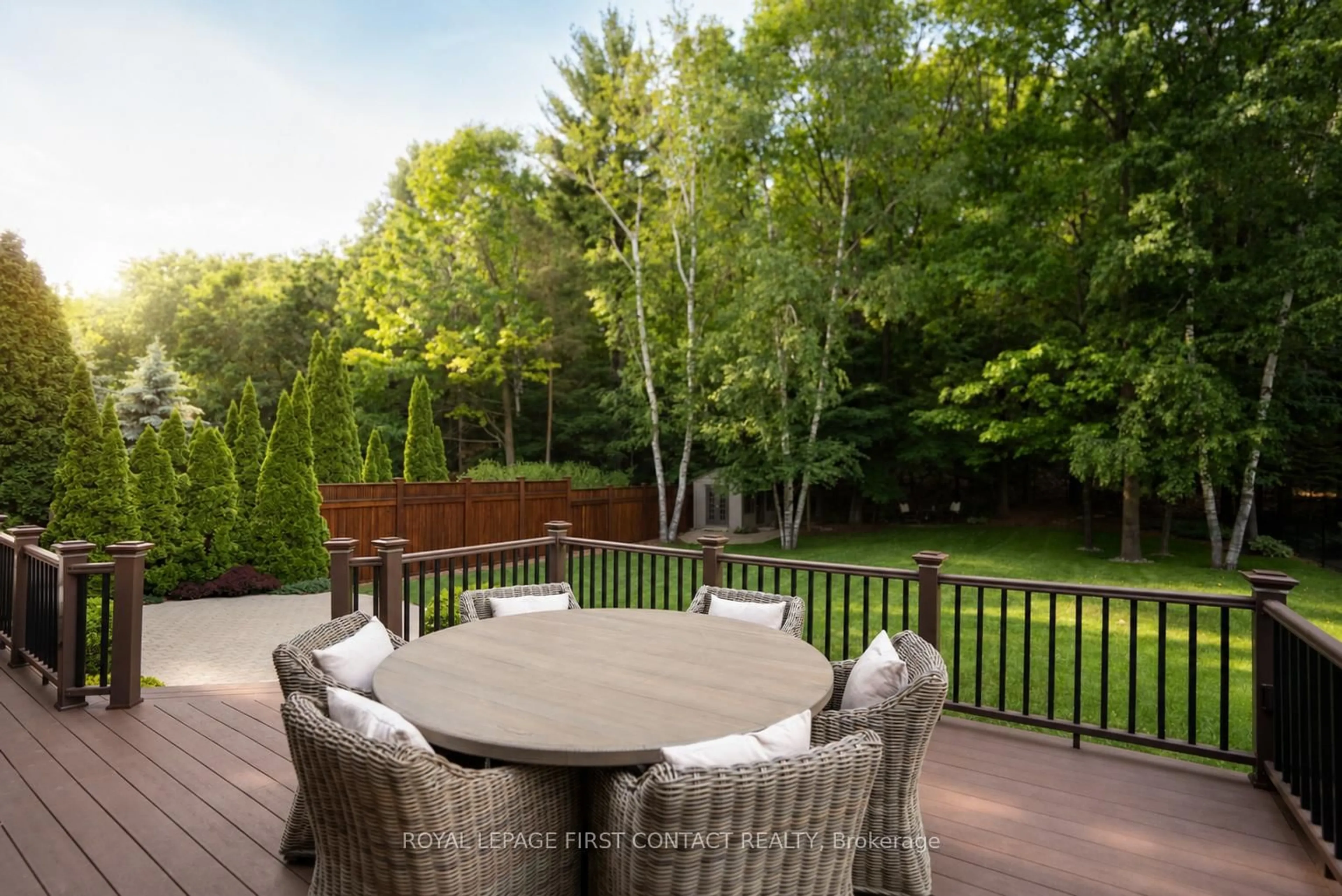 Patio, forest/trees view for 92 Wildwood Tr, Barrie Ontario L4N 7Z8