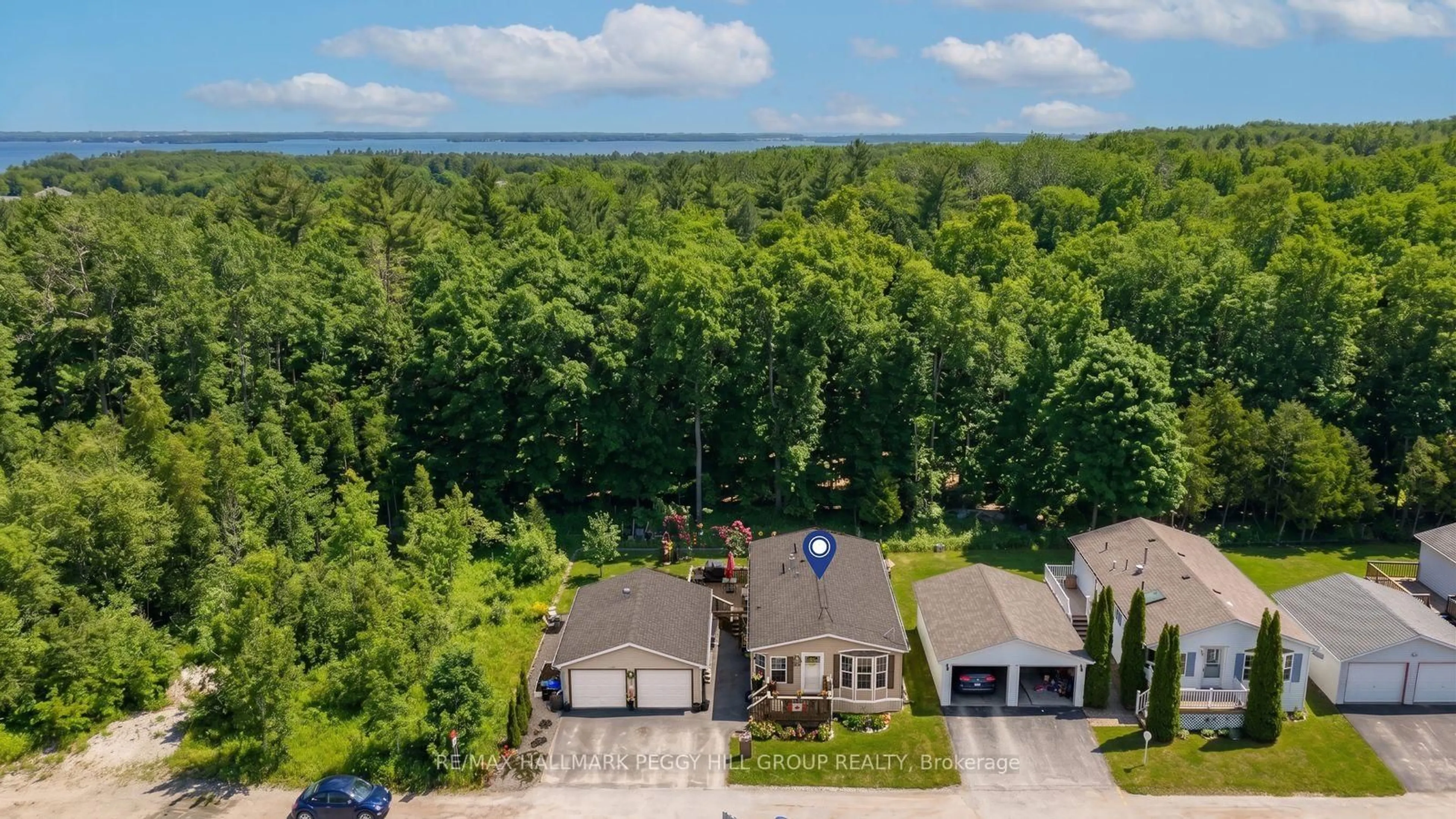 A pic from outside/outdoor area/front of a property/back of a property/a pic from drone, water/lake/river/ocean view for 1435 Fox Rd, Severn Ontario L3V 0V4