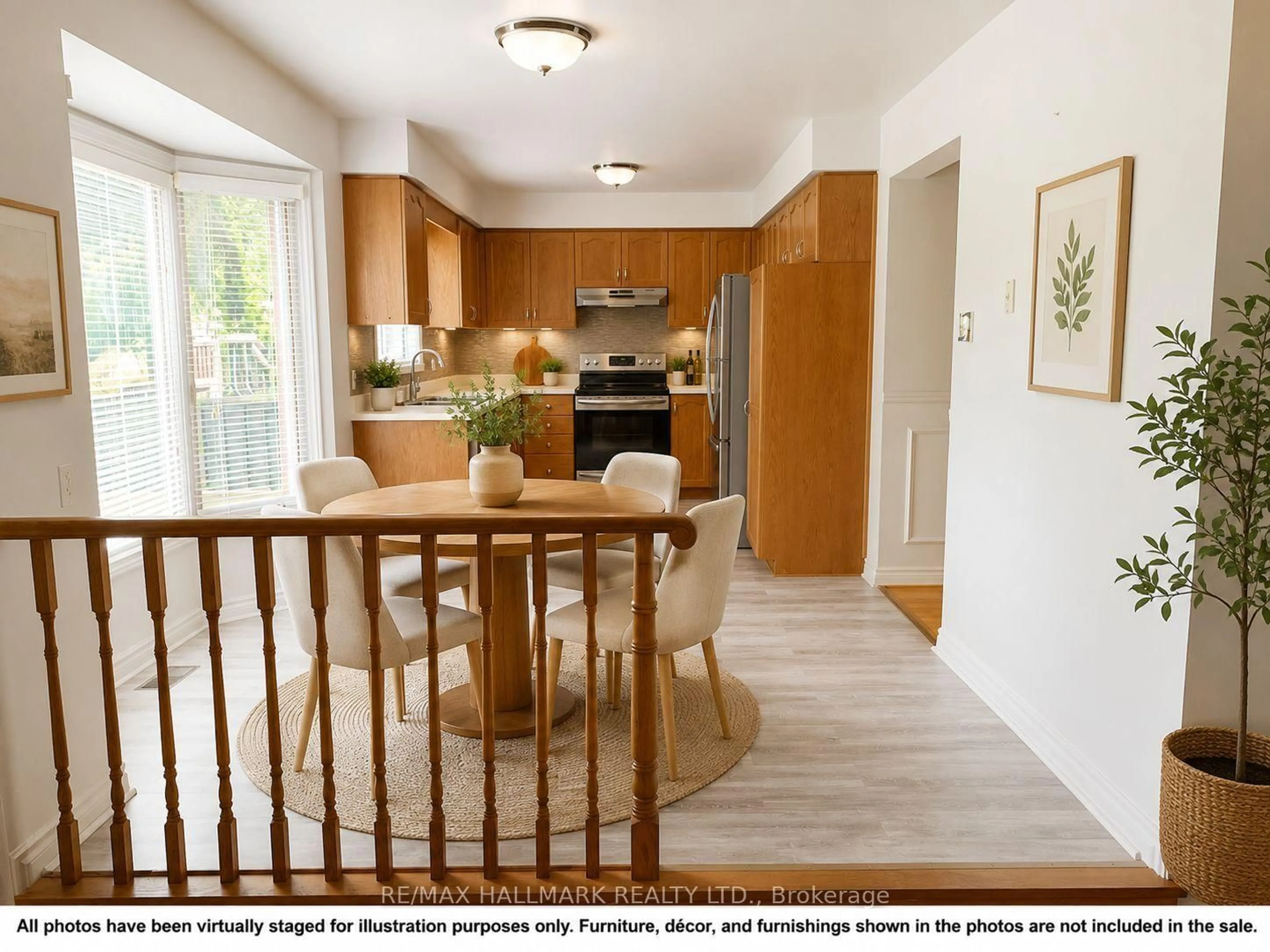 Open concept kitchen, wood/laminate floor for 15 Byron Cres, Barrie Ontario L4N 6G6
