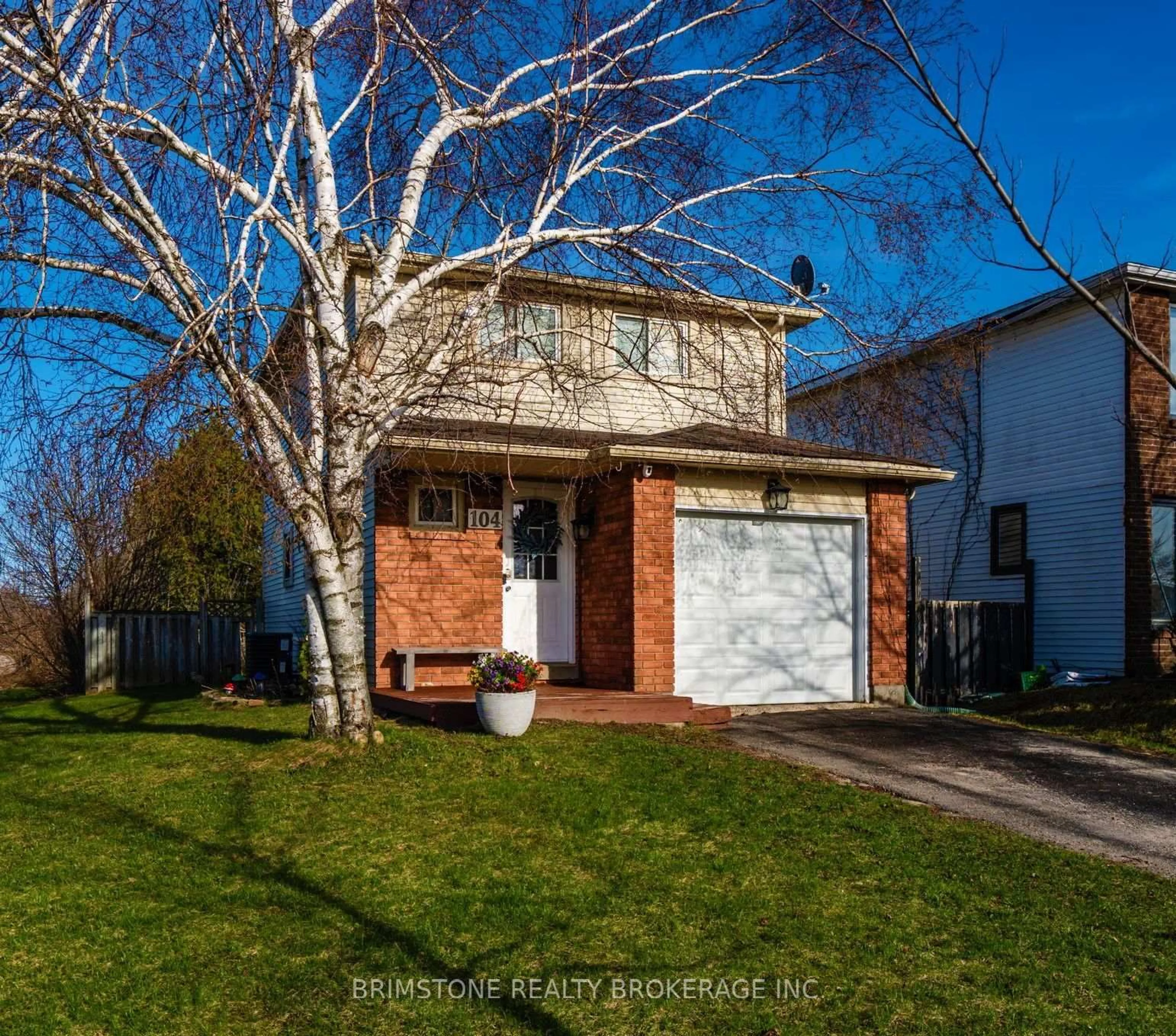 Home with brick exterior material, street for 104 Hickling Tr, Barrie Ontario L4M 5T4
