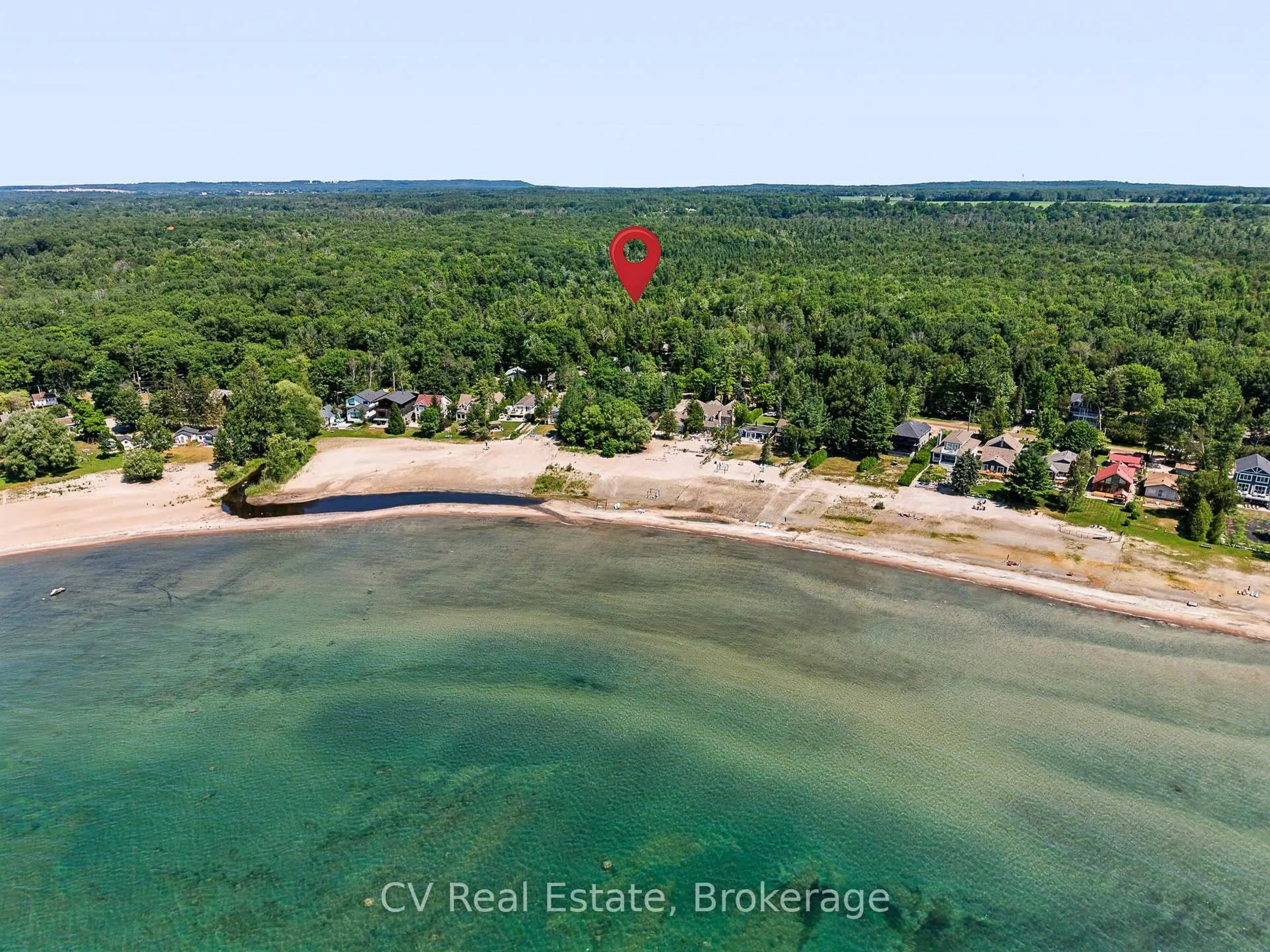 A pic from outside/outdoor area/front of a property/back of a property/a pic from drone, water/lake/river/ocean view for 10 Brookside Dr, Tiny Ontario L0L 2J0