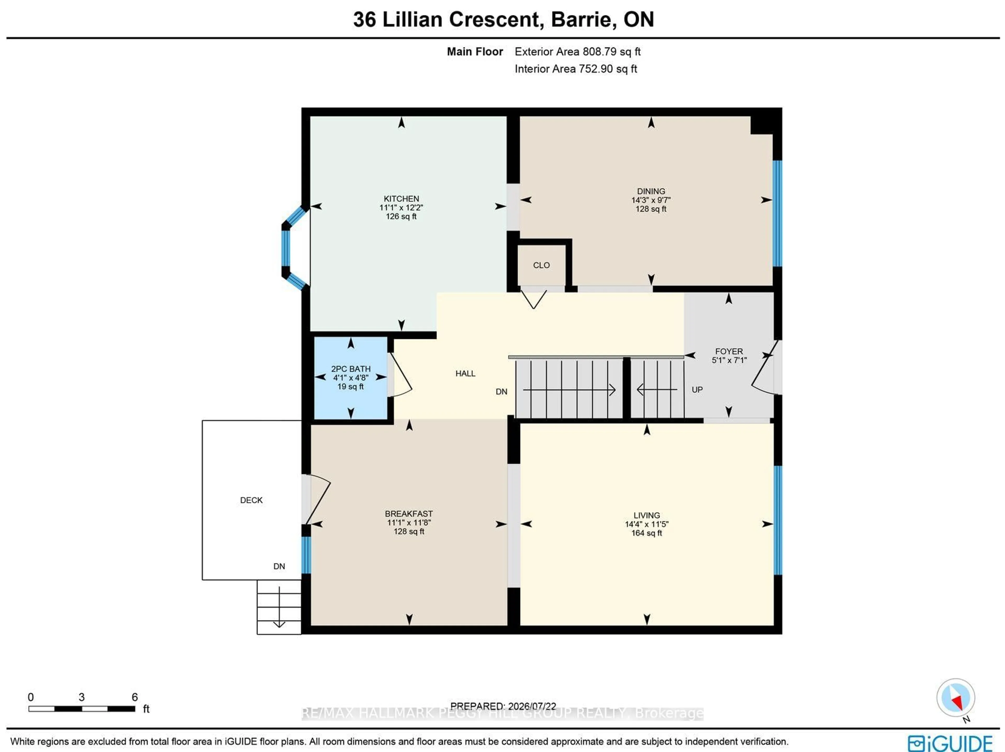 Floor plan for 36 Lillian Cres, Barrie Ontario L4N 4P6