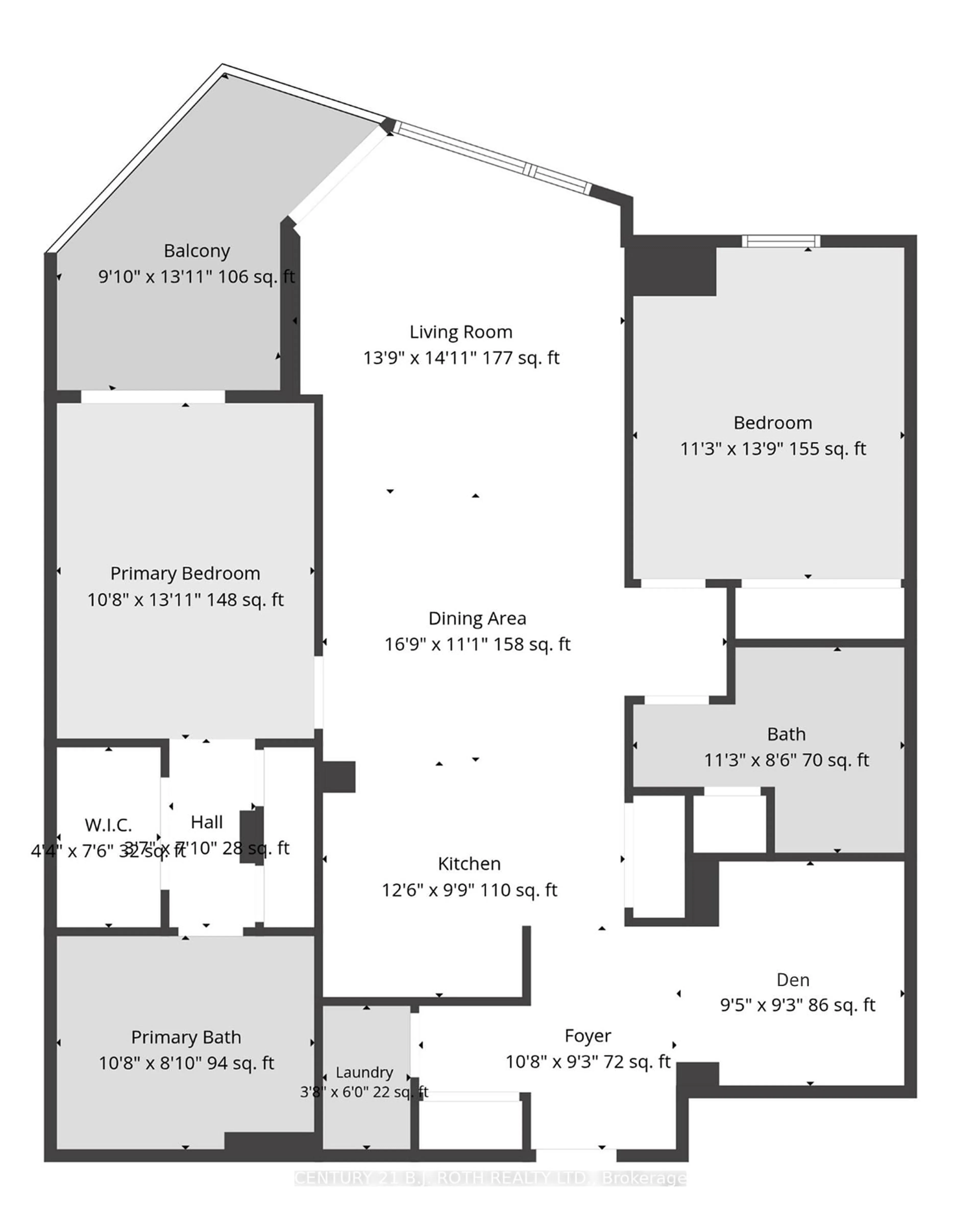 Floor plan for 37 Ellen St #1310, Barrie Ontario L4N 6G2