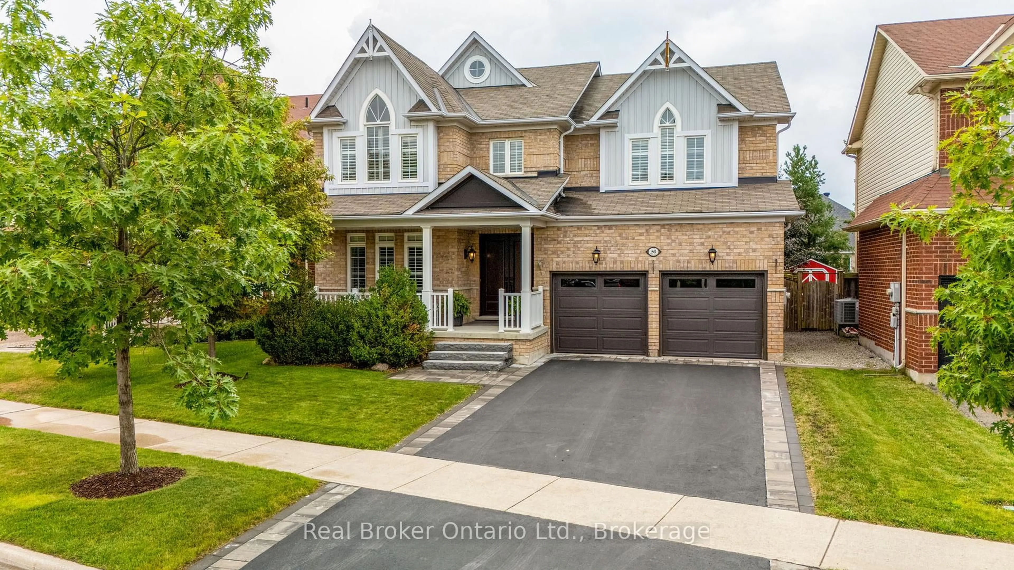 Home with brick exterior material, street for 50 The Queensway, Barrie Ontario L4M 7J3