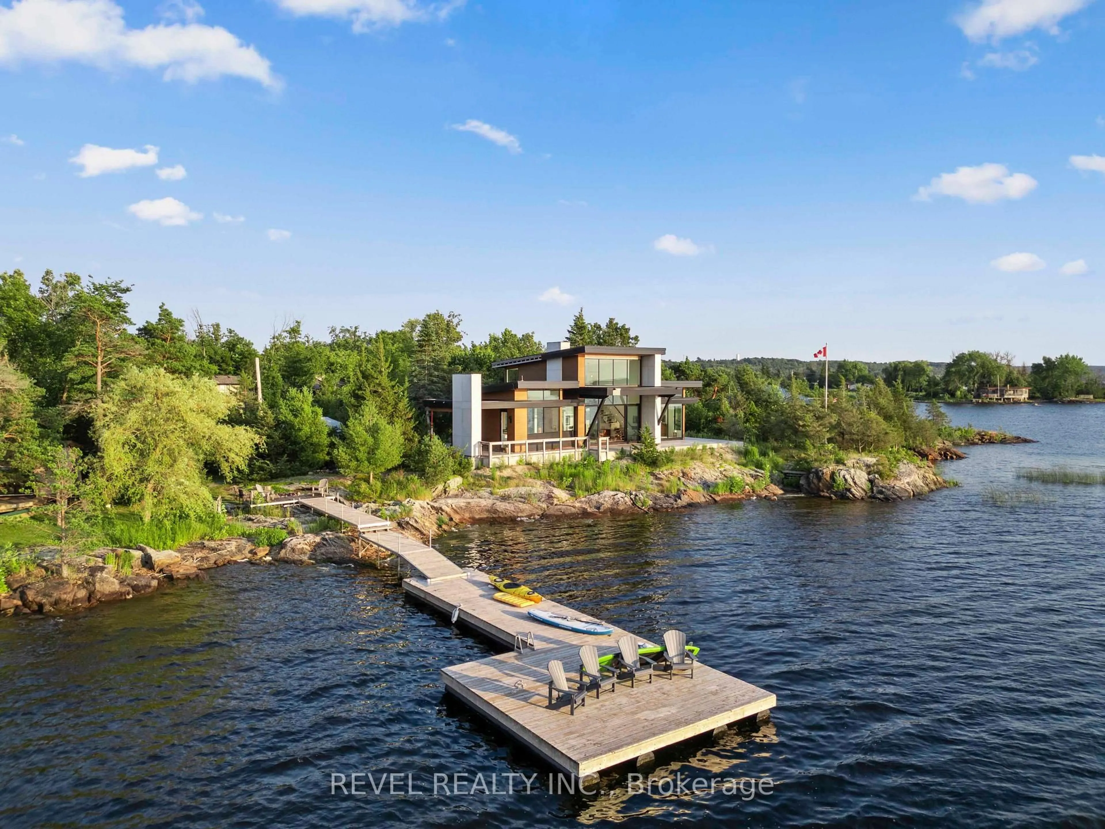 A pic from outside/outdoor area/front of a property/back of a property/a pic from drone, water/lake/river/ocean view for 86 Long Point Rd, Tay Ontario L0K 2C0