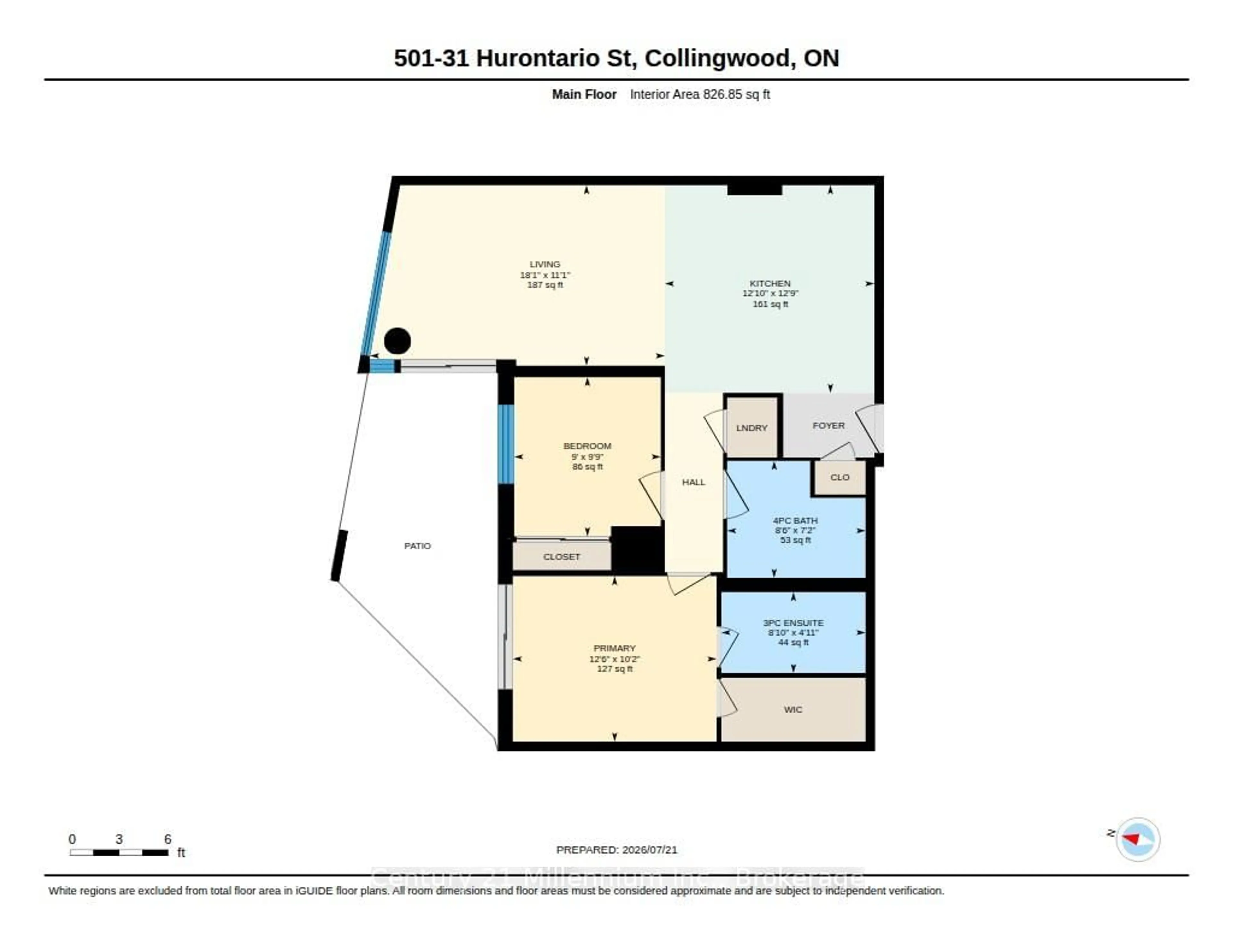 Floor plan for 31 Huron St #501, Collingwood Ontario L9Y 5T7